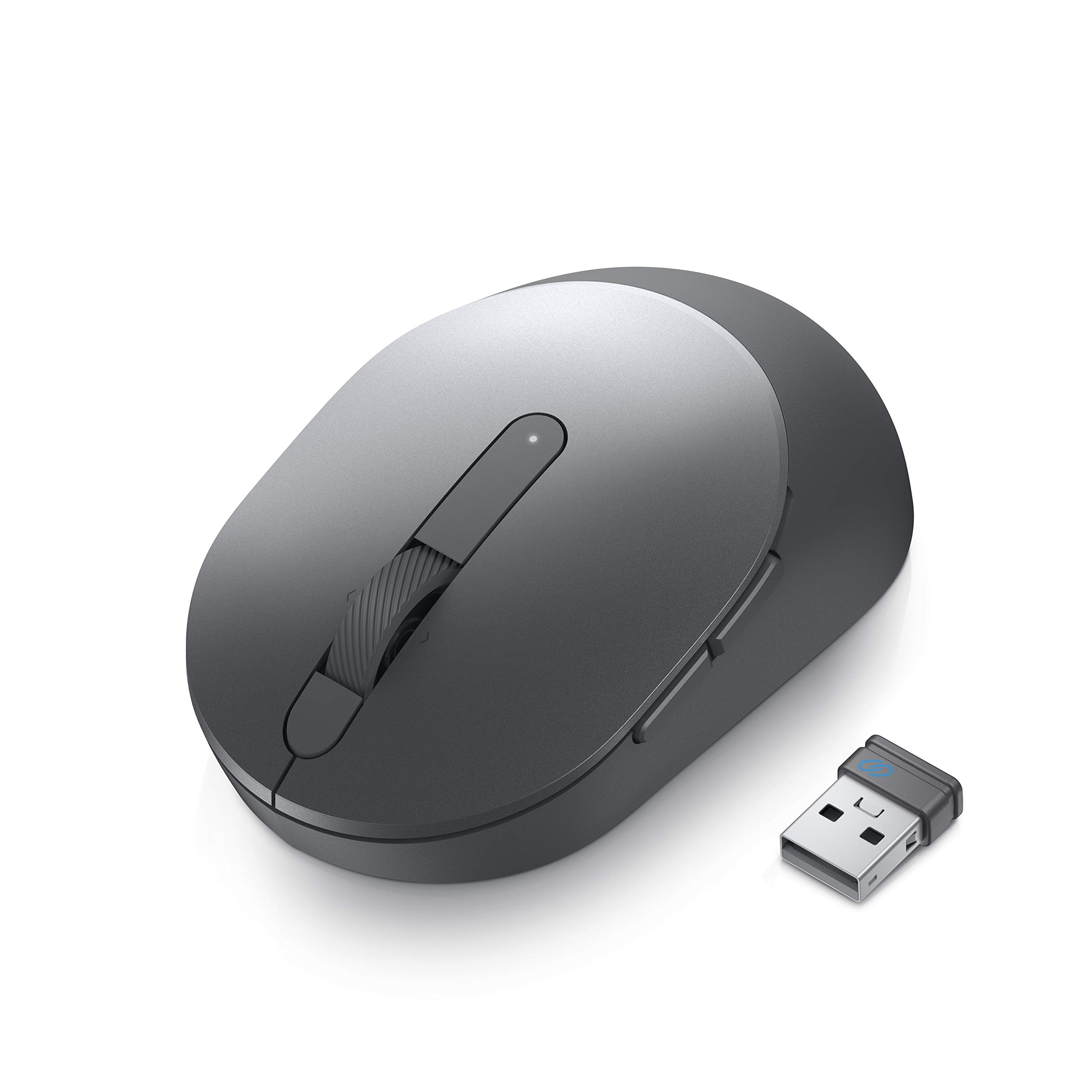 Dell MS5120W-Titan - Mouse wireless a doppia connettività (Bluetooth 5.0/Wireless 2.4G) con pulsante programmabile, grigio