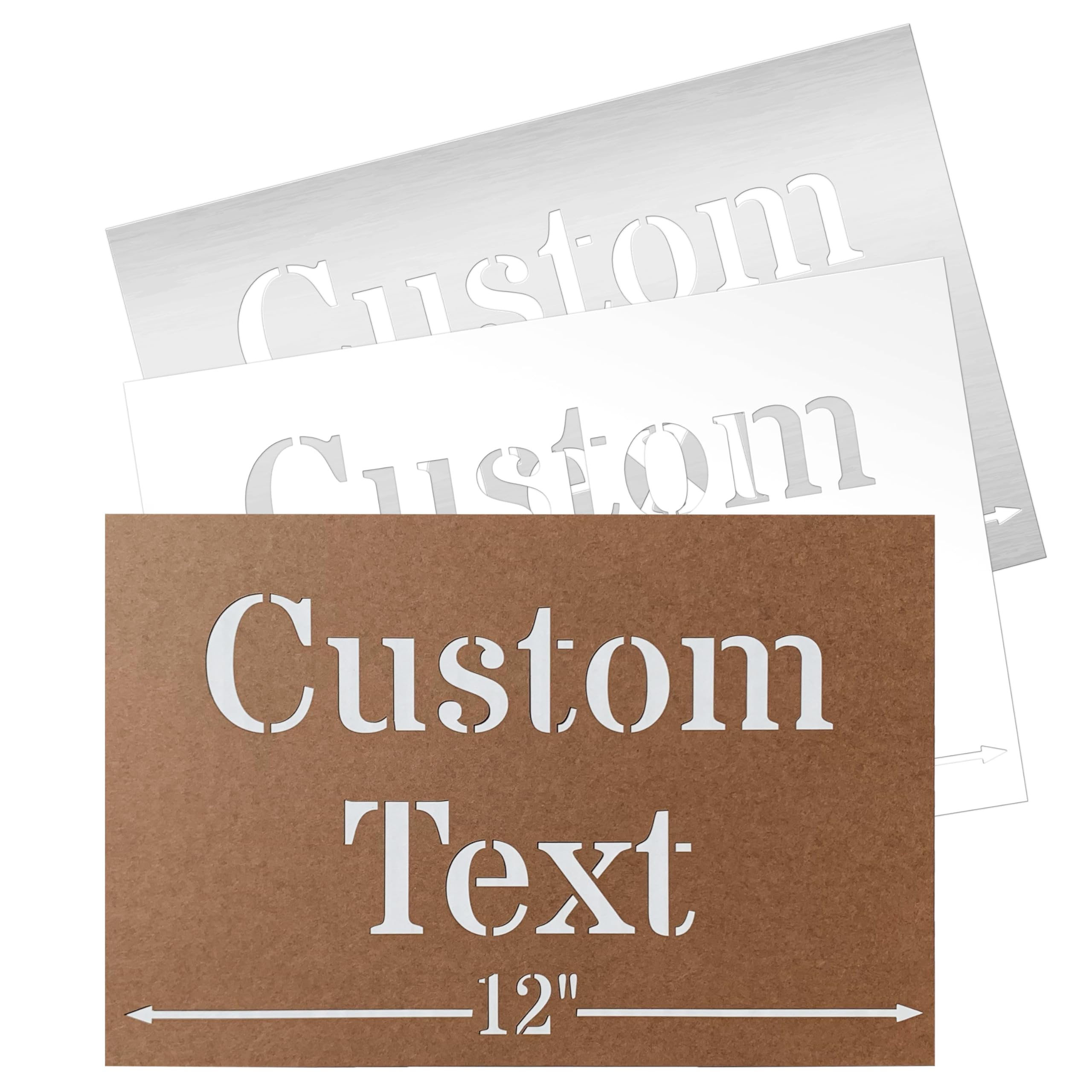 Large Custom Stencils | Enter Your Own Text | Mylar & Stainless Options 8 Inch x 12 Inch Personalized Stencil for Spray Painting (8 Inch x 12 Inch)