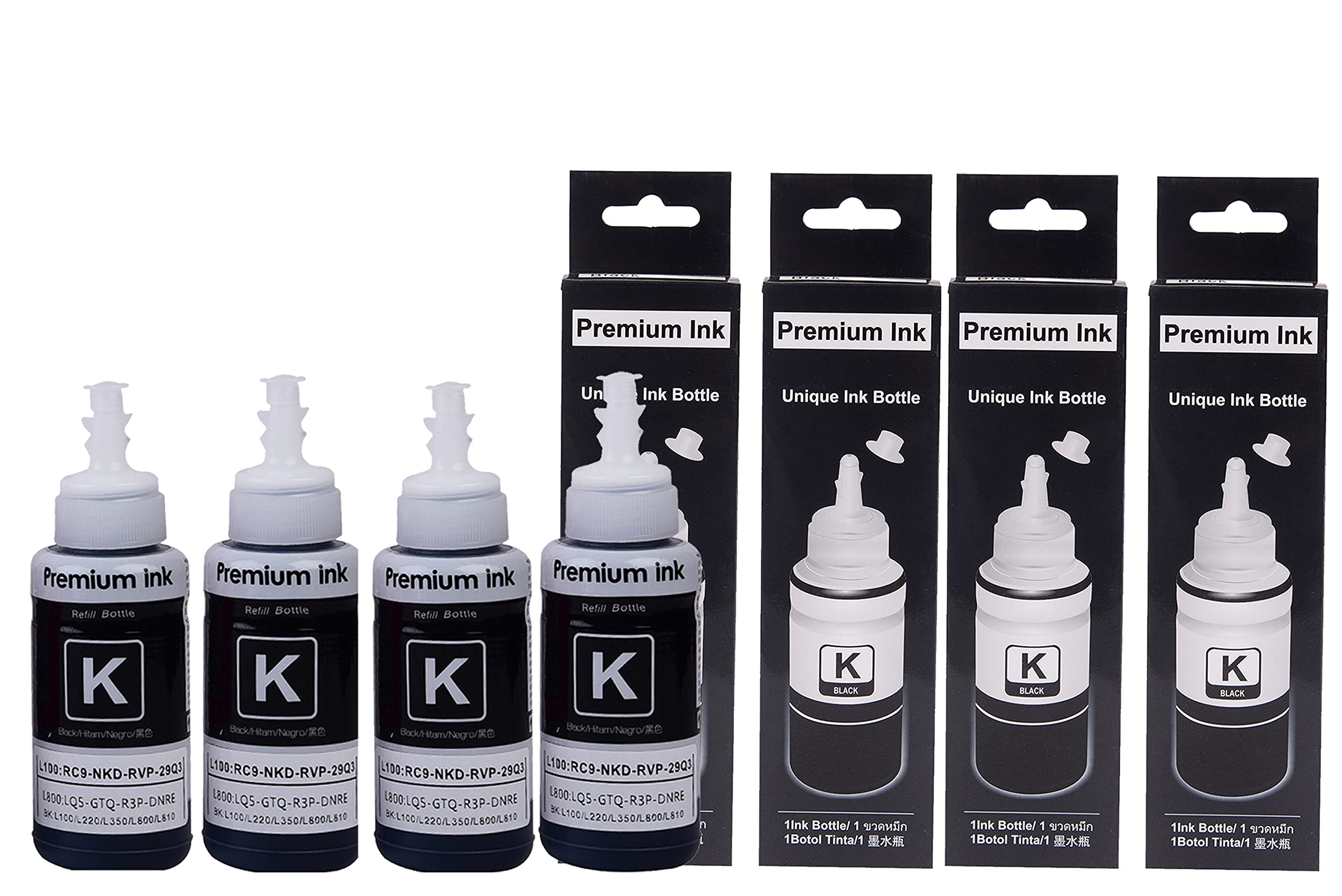 RC PRINT Refill Ink Compatible for EPSON L1300, L310, L361, L380, L405, L565, L365, L485, L210 L220, L360, L130 Printers (Pack of 4 Black) (B091YP4M99) Amazon Price History, Amazon Price Tracker