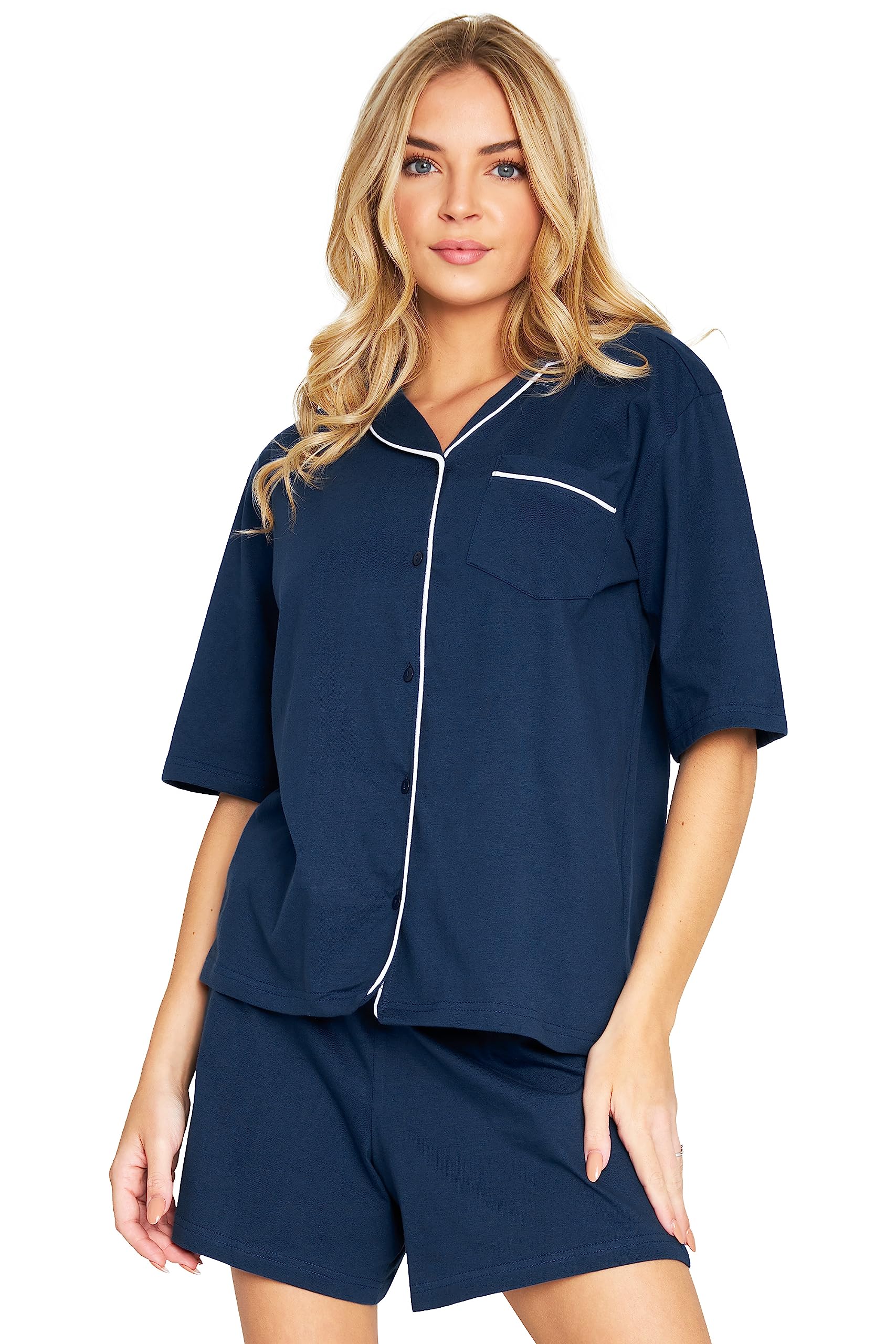 CityComfort Womens Pyjamas Set 2 Pcs Short Button Down PJs Comfy Classic Soft Loungewear Summer Nightwear Gifts for Women