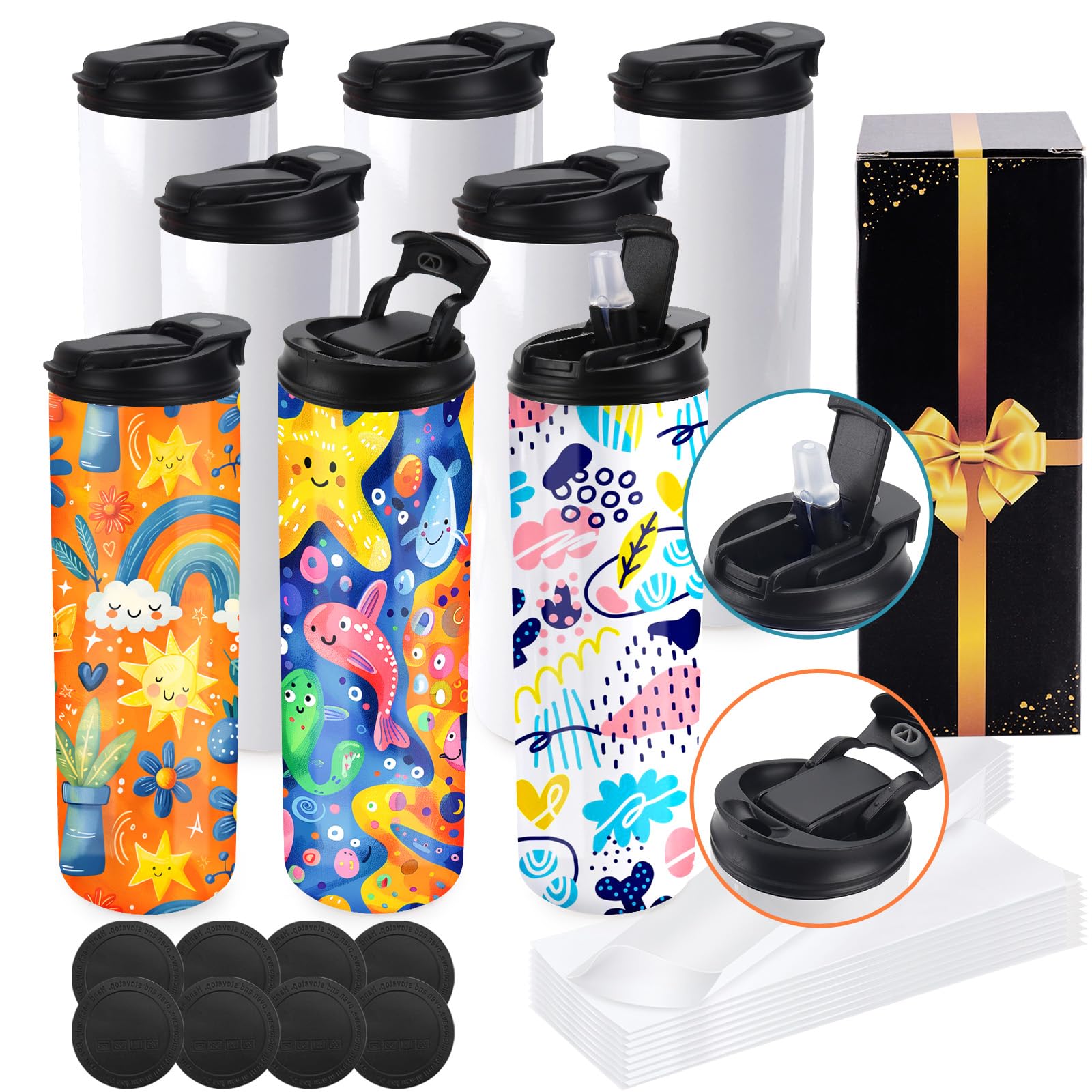 Amazon.com | Joyclub 8 Pack Sublimation Water Bottle Blanks Dual