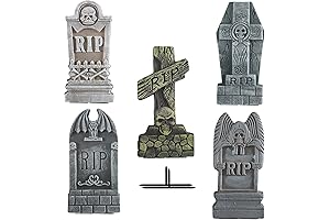 FUNPENY Halloween Foam RIP Tombstones Decorations for Halloween Graveyard, Yard, Garden