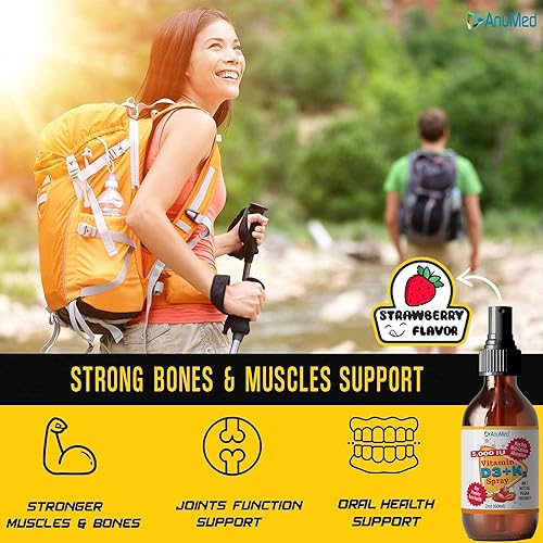 Miniatura 5 de Spray líquido de vitamina D3 K2 de 5,000 UI con aceite MCT orgánico, vitamina A (retinol) 1250 mcg, K2 (MK4, MK7) promueve el corazón, los huesos,