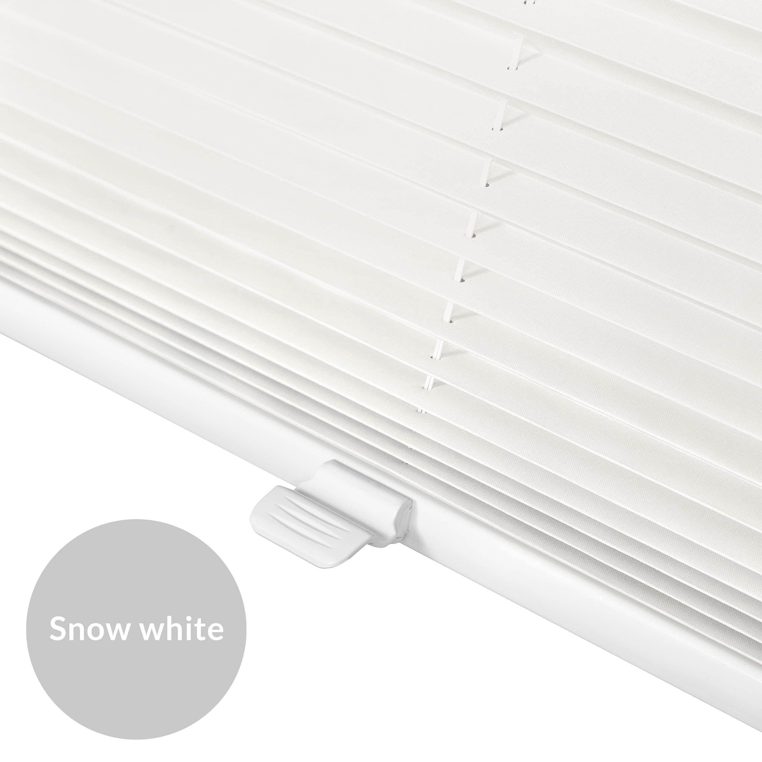 Birrke® Klemmfix Plissee ohne Bohren 75x100 cm, lichtdurchlässig, Blickdicht - Up & Down Faltrollos für Fenster ohne Bohren - Jalousie innen, Sichtschutz, Sonnenschutz - Snowy White, Weiß