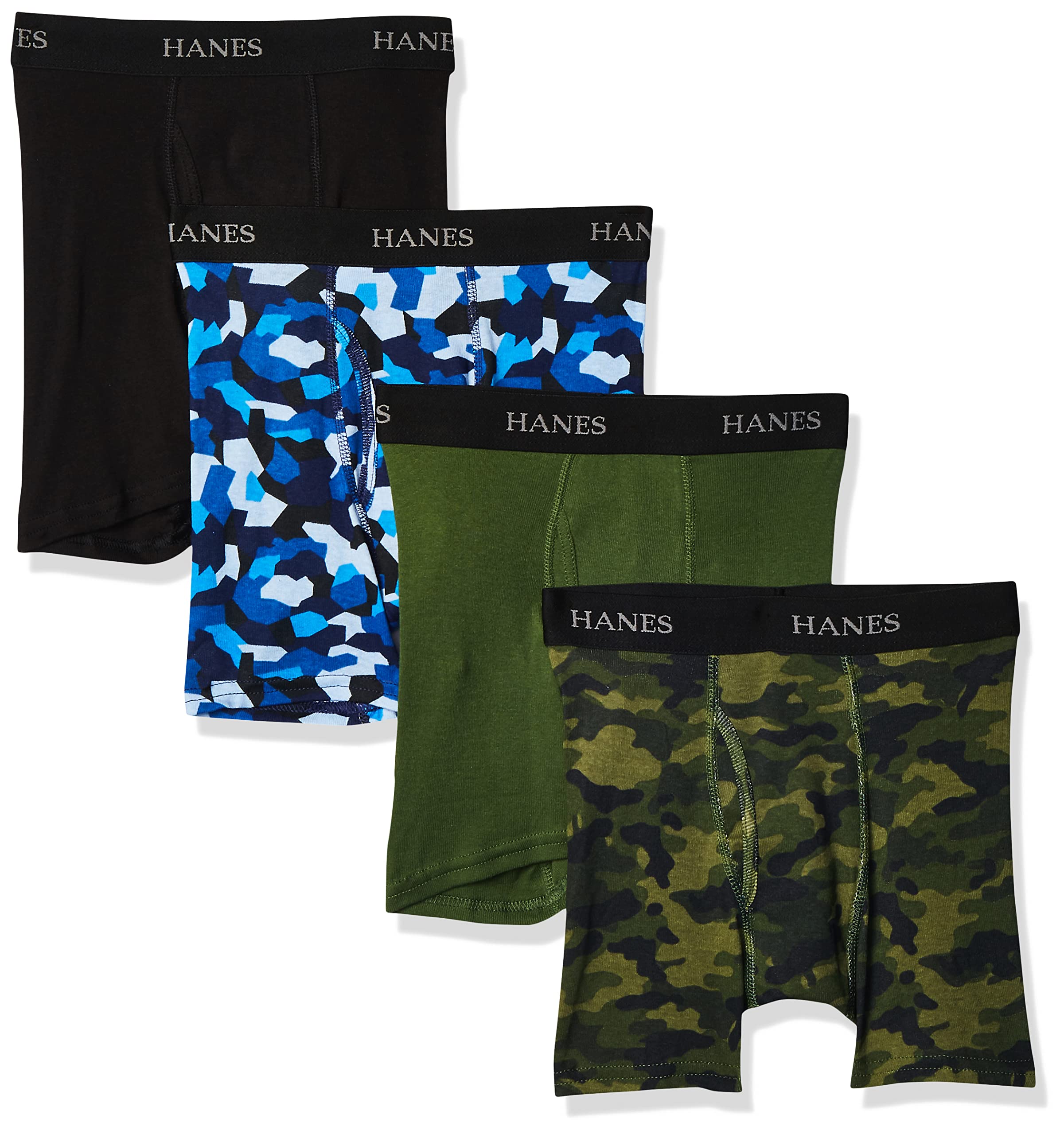 Hanes Kids' Ultimate Comfort-Flex Printed Boxer Brief 4-Pack