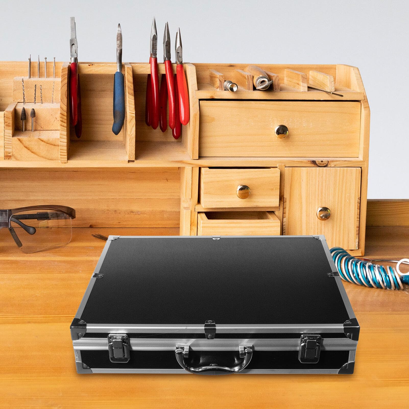 Artibetter Boîte à Outils Portable avec Code Sécurisé Mallette De Rangement pour Outils Et Accessoires Idéale pour Voyages Stockage Objets De Petite