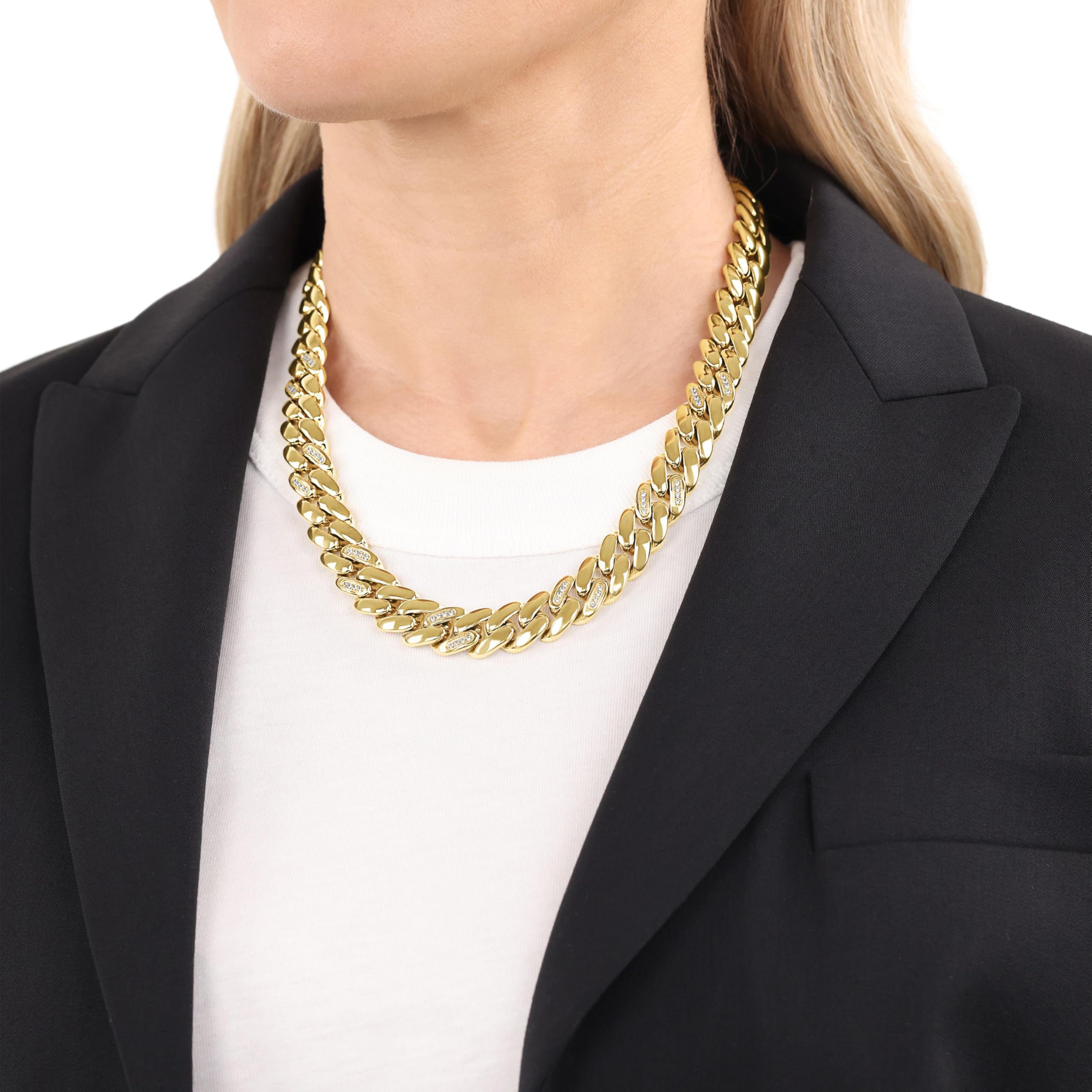 JOOP! Halskette aus Edelstahl für Damen, Halsschmuck, teilw. mit IP-Vergoldung, Kommt in Schmuck Geschenk Box