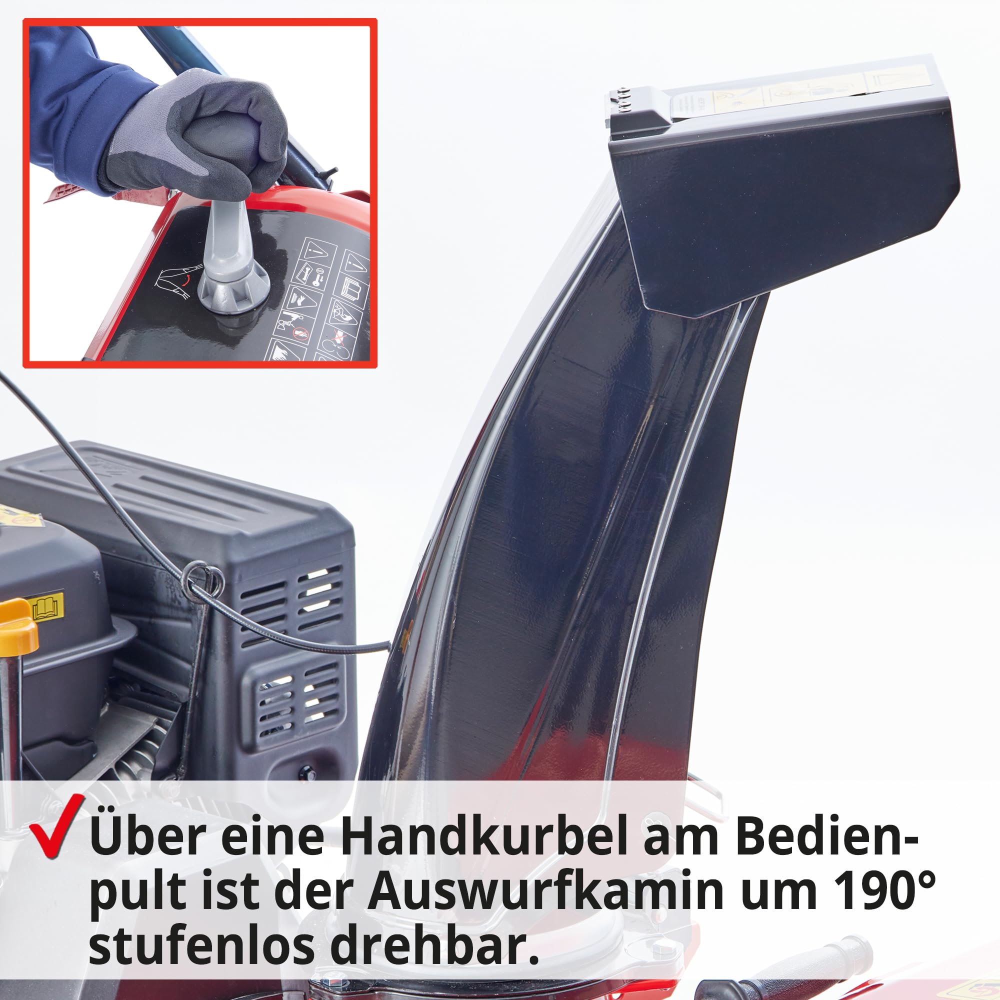 HECHT Benzin Schneefräse 66 cm – 2-stufig mit E-Start | 54 cm Arbeitshöhe, 15 m Auswurfweite, Raupenantrieb, 6 Vorwärts- & 2 Rückwärtsgänge, LED-Scheinwerfer & Griffheizung