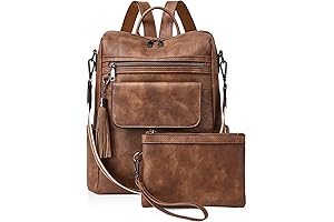Womens Backpack Purse: Leather Fashion Convertible Ladies Shoulder Bag and Travel Backpack with Wristlet