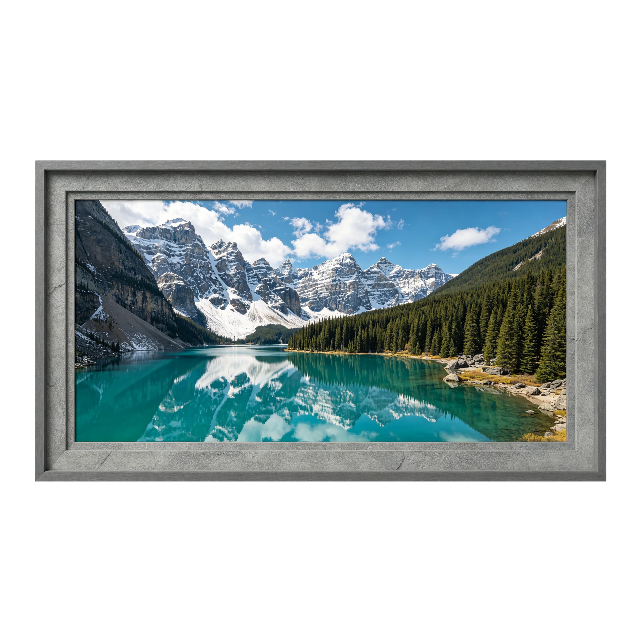 Yzpallescene Art260711090 3D Framed Wall Art Alpine Lake Mountain Reflection Landscape Panoramic Large Size Selfadhesive Removable Wall Decor Prints Artwork For Living Room Bedroom Office