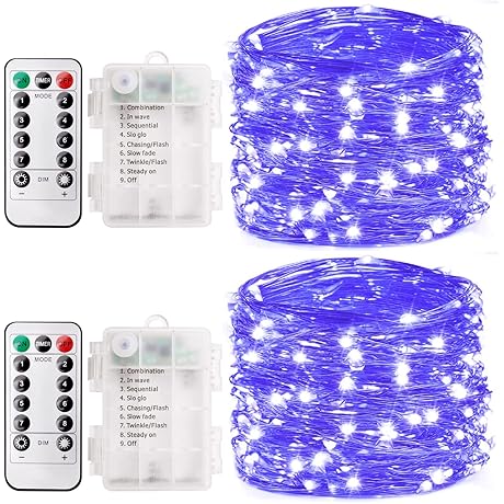 2 Pack 16.4 Ft 50 Led UV Black Light Fairy Lights
