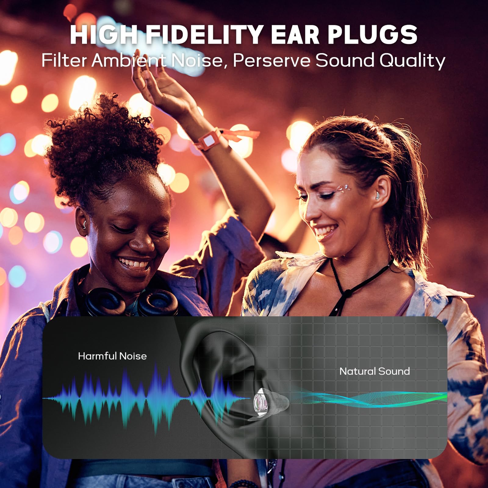 Hearprotek Ear Plugs for Concerts high Fidelity Silicone Ear Plugs Noise Reduction Hearing Protection Noise reducing for Concerts,Festival,Musicians - Image 3