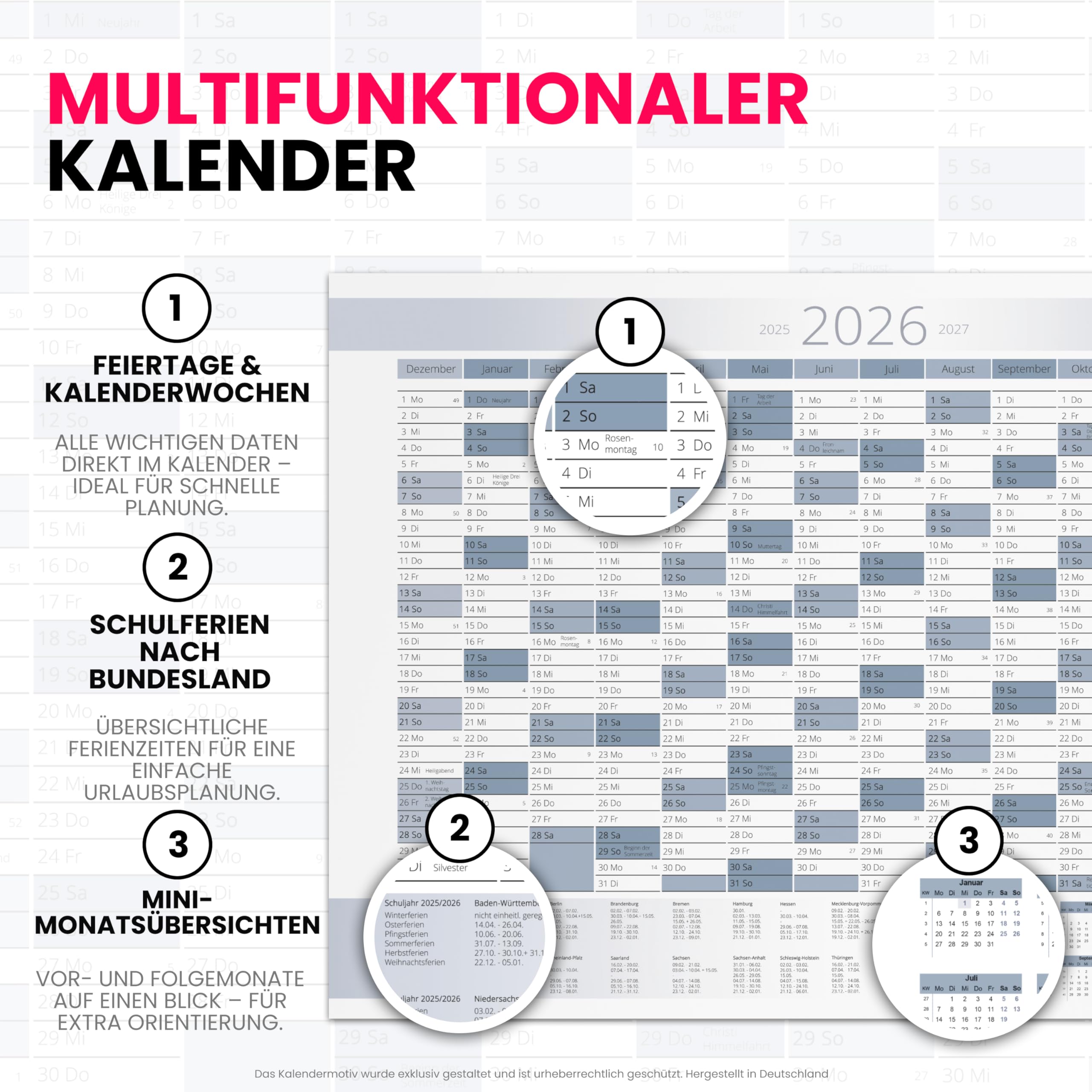 Glas mozaïek-effect magneetbord wandplanner 60 x 40 cm marker magneten magneetbord 60x90