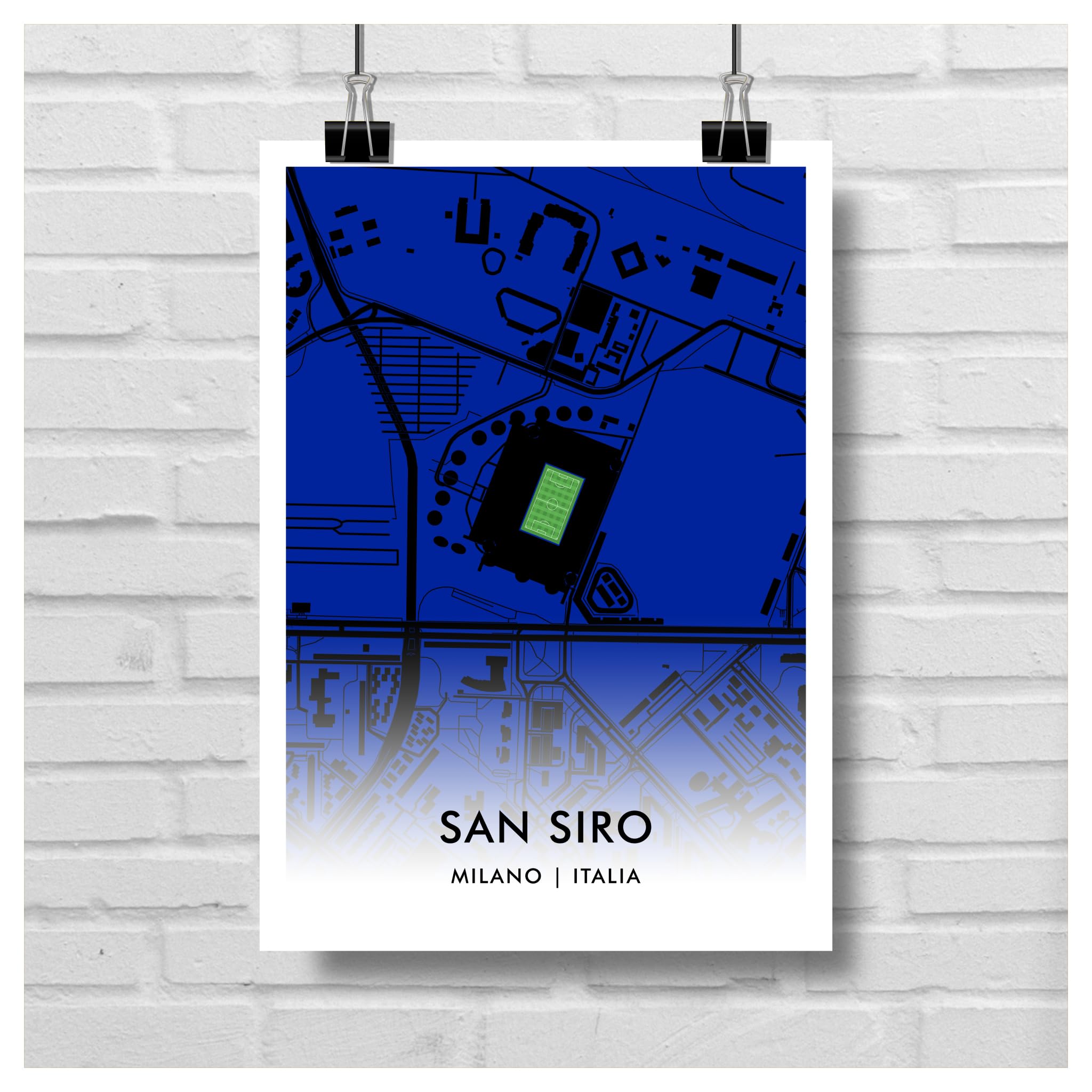 Stadion Giuseppe Meazza Mapa Artystyczna A3 GroundDesigns Inter Mediolan