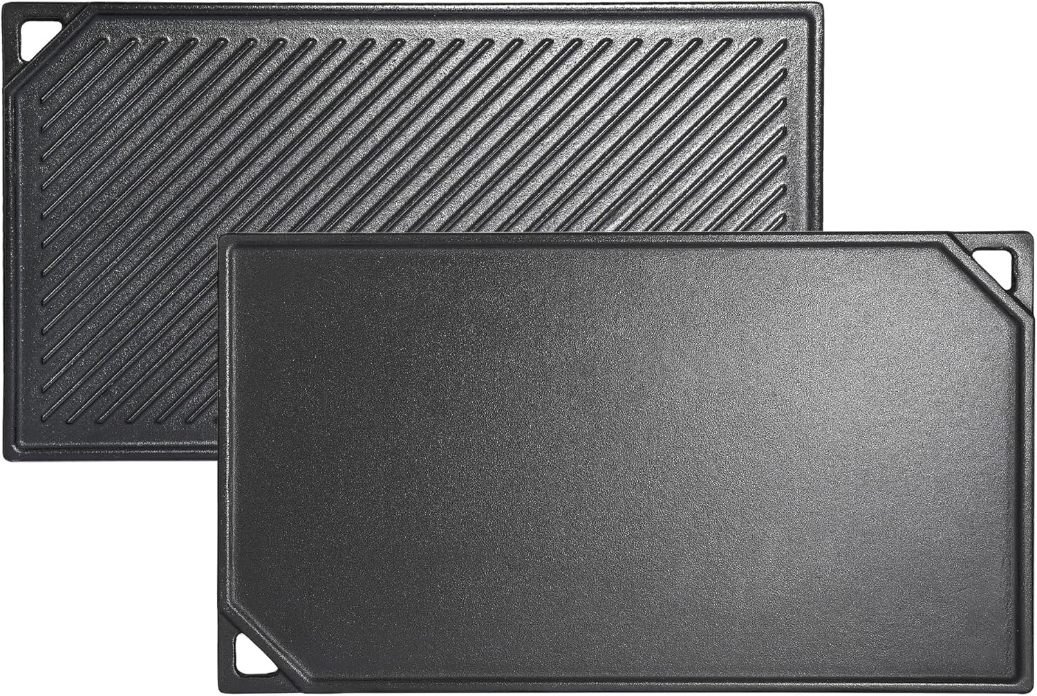 Leship Plancha rectangular reversible de hierro fundido para horno, estufas, parrilla y otros, 16.5 x 9.4 x 0.6 pulgadas