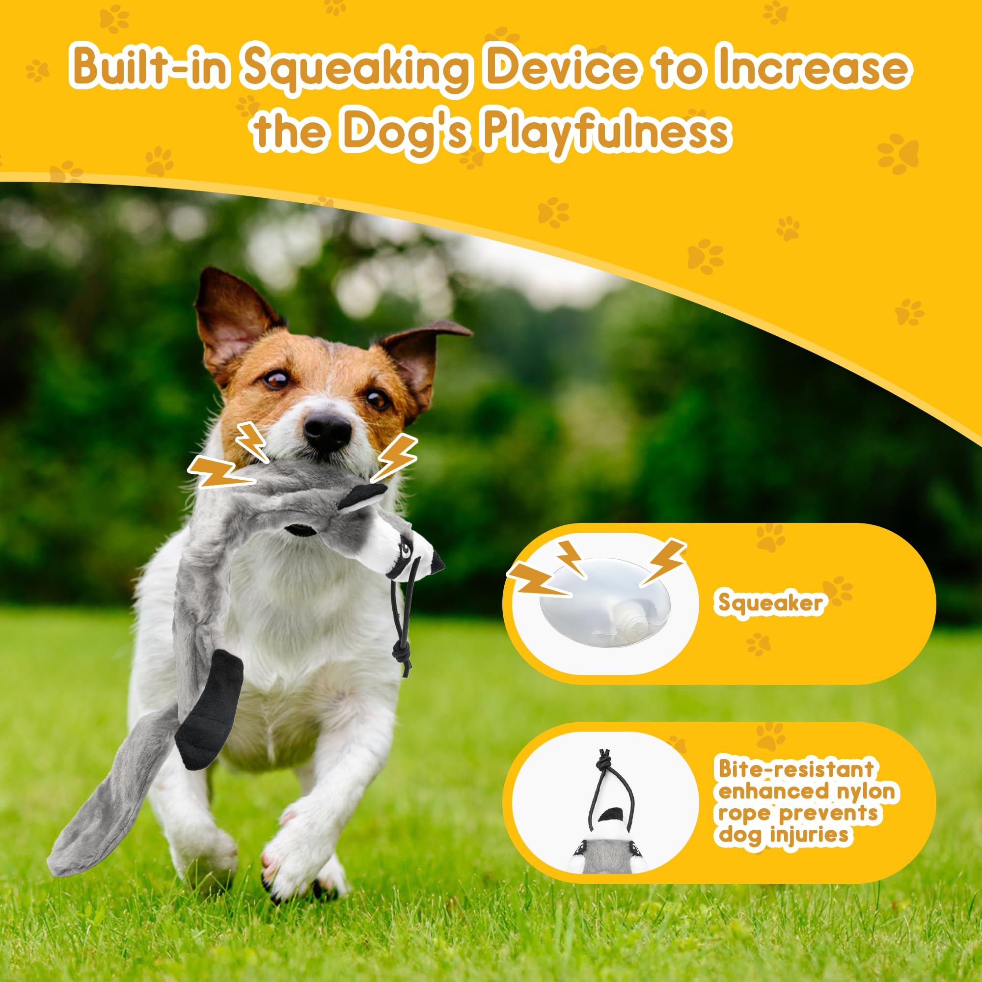 Perros de palo de coqueteo, extensible para perros extra fuertes para entrenar la agilidad del perro, equipo de juego para perros al aire libre con 2 juguetes masticables para perros pequeños,
