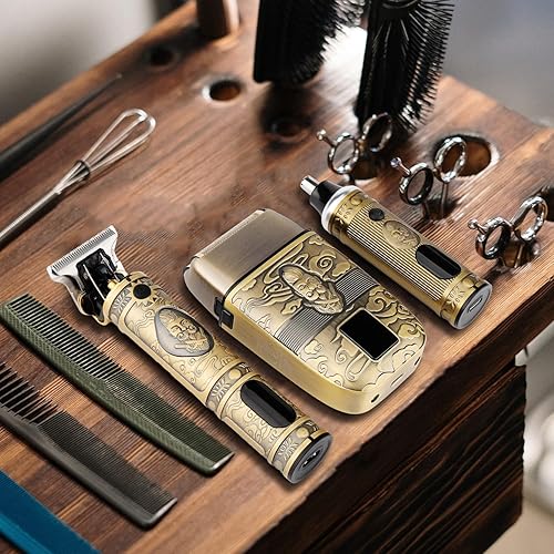 Miniatura 8 de Karrte Kit de aseo profesional mejorado para hombres, maquinilla de afeitar eléctrica y recortadora de nariz, regalos para hombres