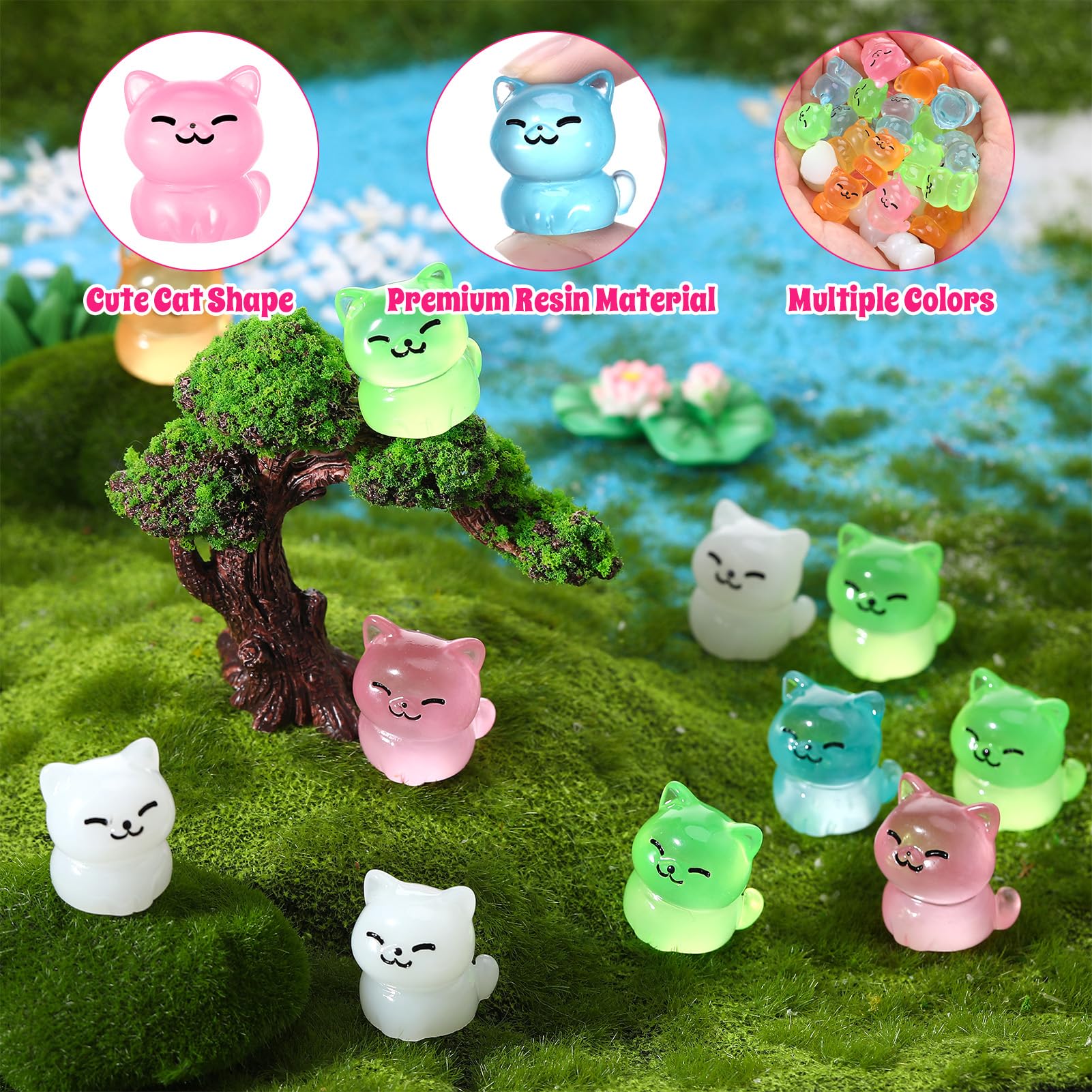 GSrenyu 40 Pcs Mini Cat Figures - Image 2