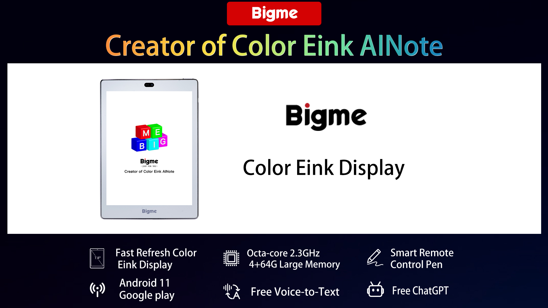 Bigme S6 Color Lite Ereader 7.8