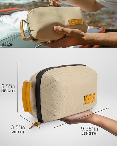 Miniatura 3 de Tech Bag Organizer - Pequeña bolsa organizadora de artículos electrónicos para viajes, funda de viaje premium con detalles de cuero, bolsillo de