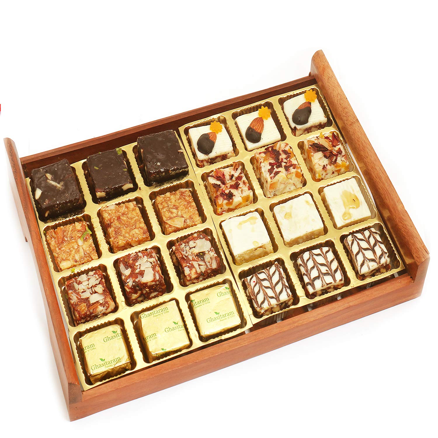 Ghasitaram Gifts Wooden Chocolate Dryfruit Sweets and Assorted Bites Serving Tray |Gift for Diwali,Holi,Rakhi,Valentine,Christmas,Birthday,Anniversary,Gift for Her,Him,Mothers Day,Fathers Day| (B07Y7GBDD2) Amazon Price History, Amazon Price Tracker