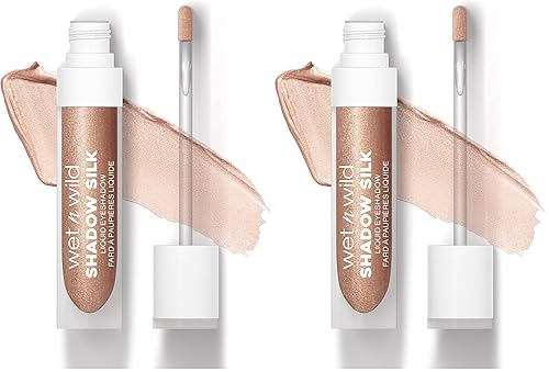 wet n wild Sombra de ojos líquida Shadow Silk Lunar Beige (paquete de 2)