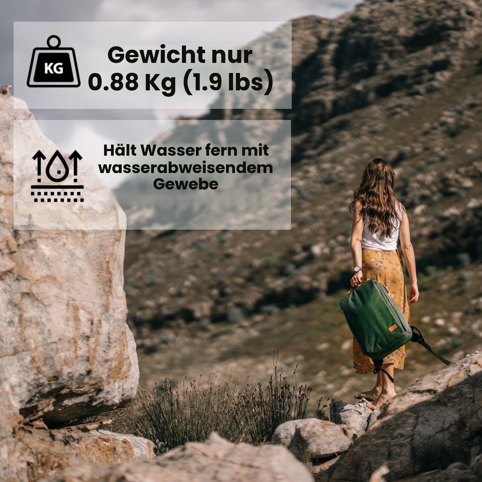 Nordace Siena Laptop-Rucksack für Damen und Herren, 39,6 cm (15,6 Zoll), mit USB-Ladeanschluss, wasserdicht, für Alltag, Reisen, Arbeit