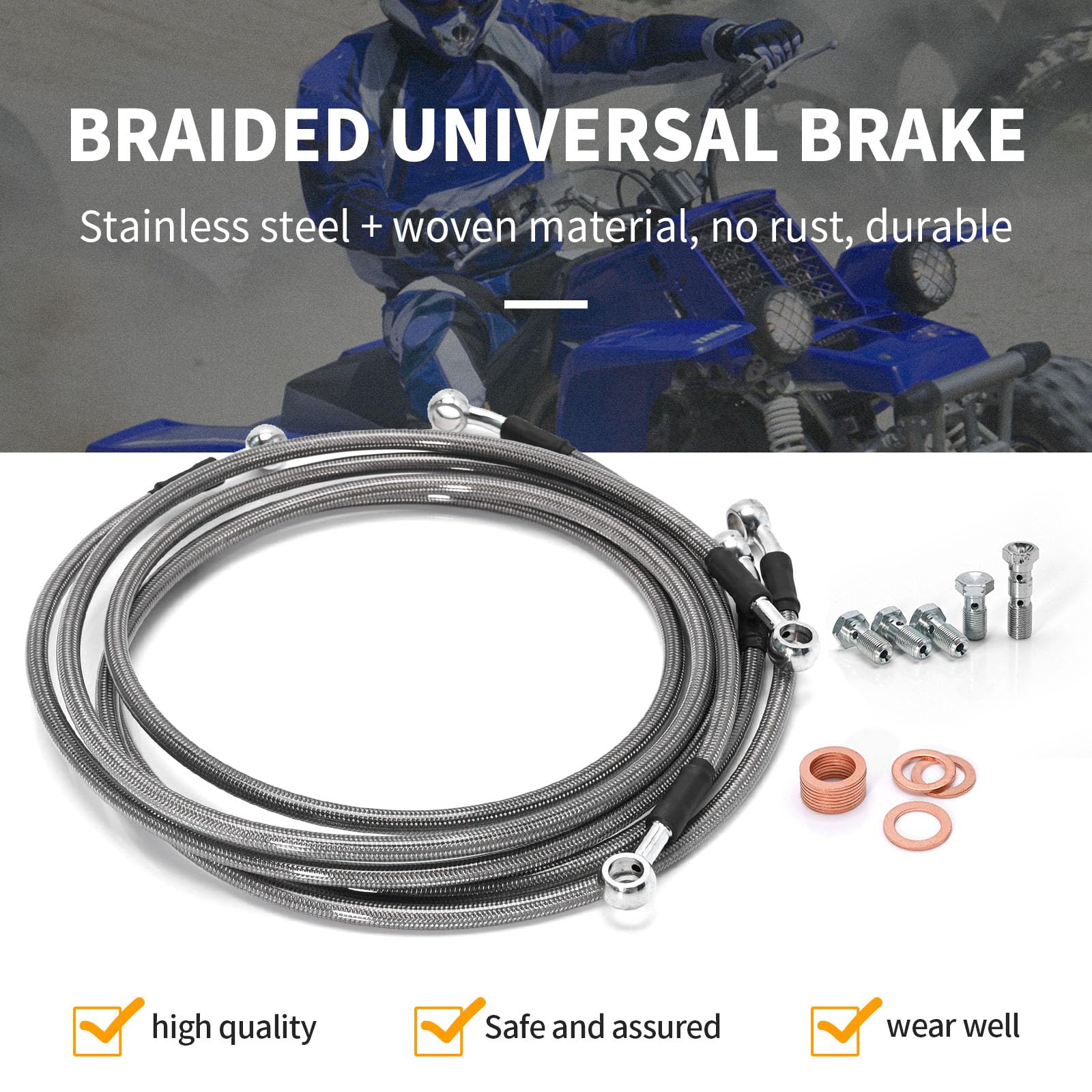 Rear Brake Caliper For Yamaha Banshee Warrior 350 Raptor 250 660 YFZ450 W/Pads E - Foto 2