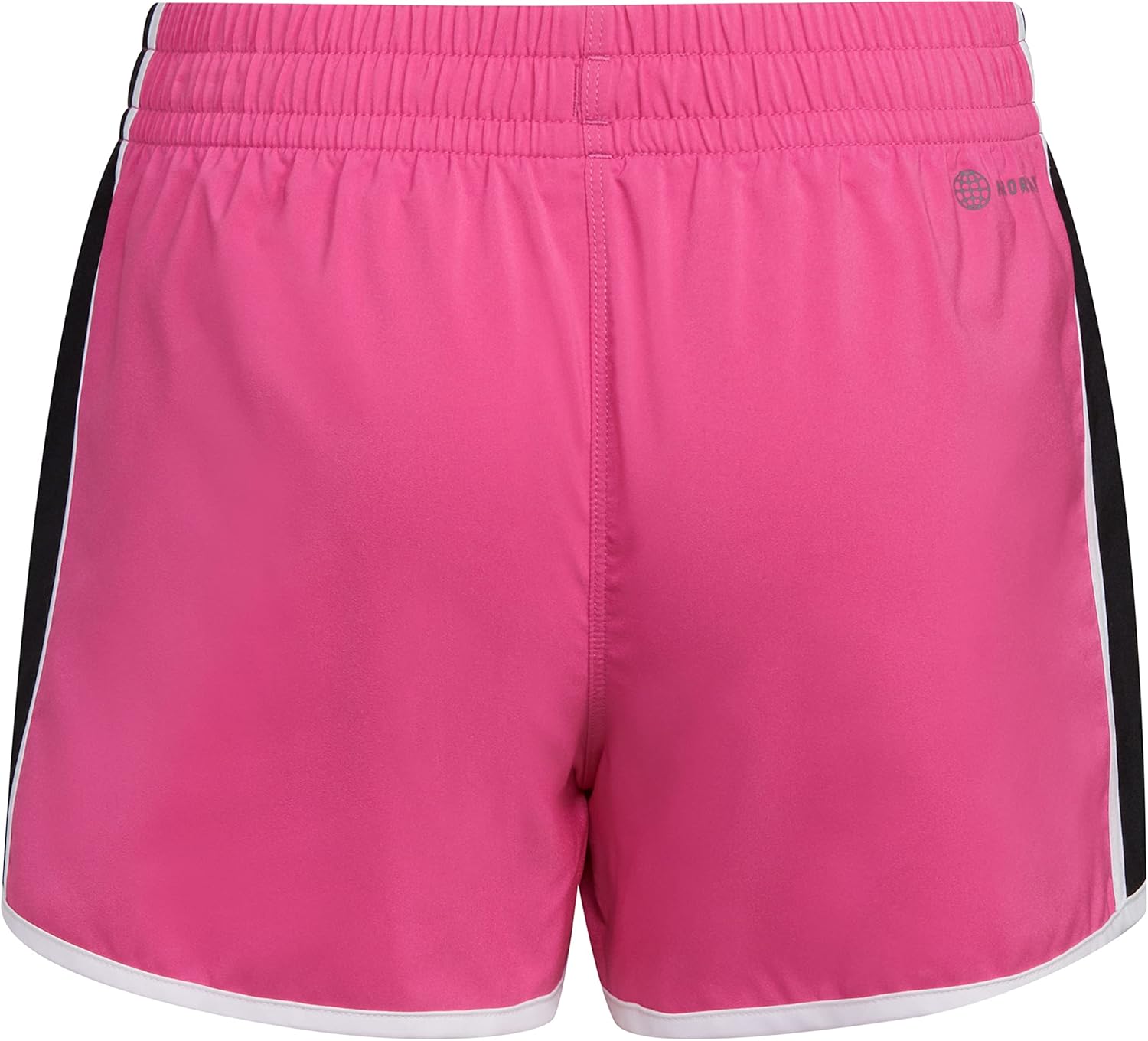 adidas Girls Elastic Waistband Color Block Woven Pacer Shorts - Image 2