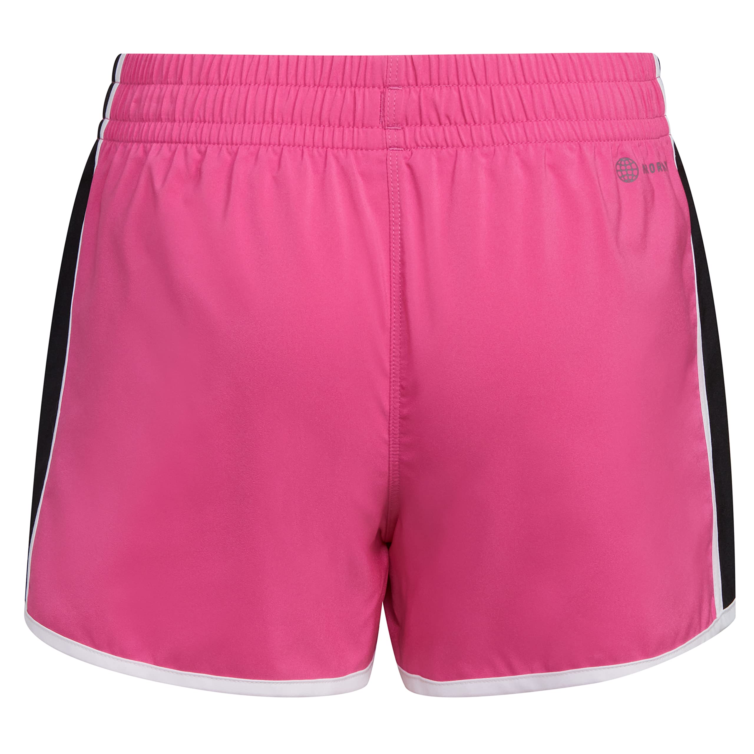 adidas Girls' Big Elastic Waistband Color Block Woven Pacer Shorts, Semi Lucid Fuchsia, XL (16)