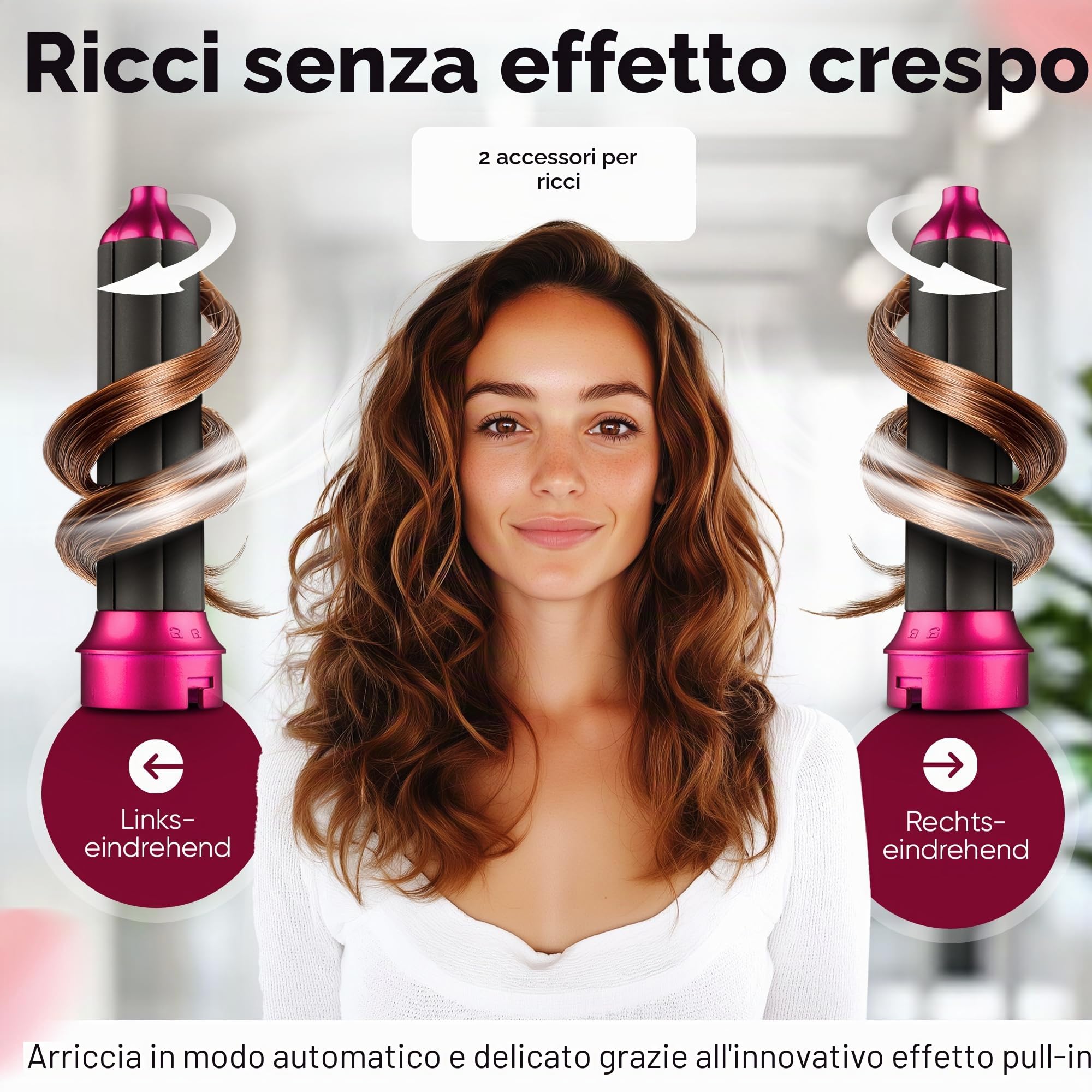 Piastra ad aria calda 1000W Grigio Rosa Proficare PC-HAS3132-GRY