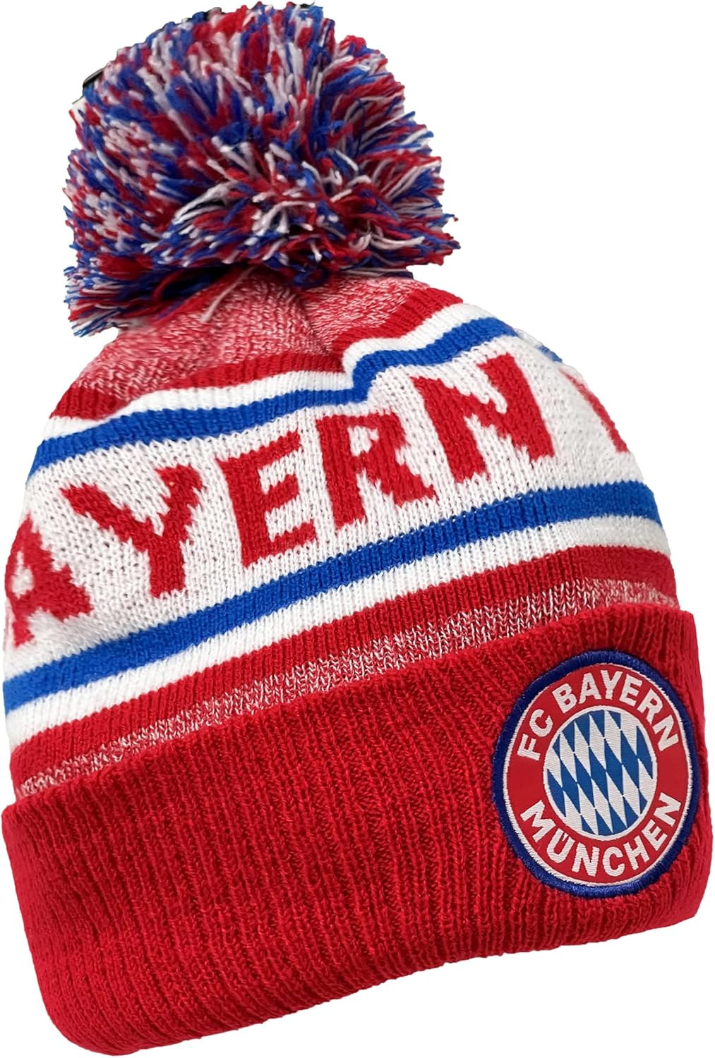 Bayern Munich Knit Beanie Winter Hat, Bayern Soccer Skull Cap Beanie Red - Image 3