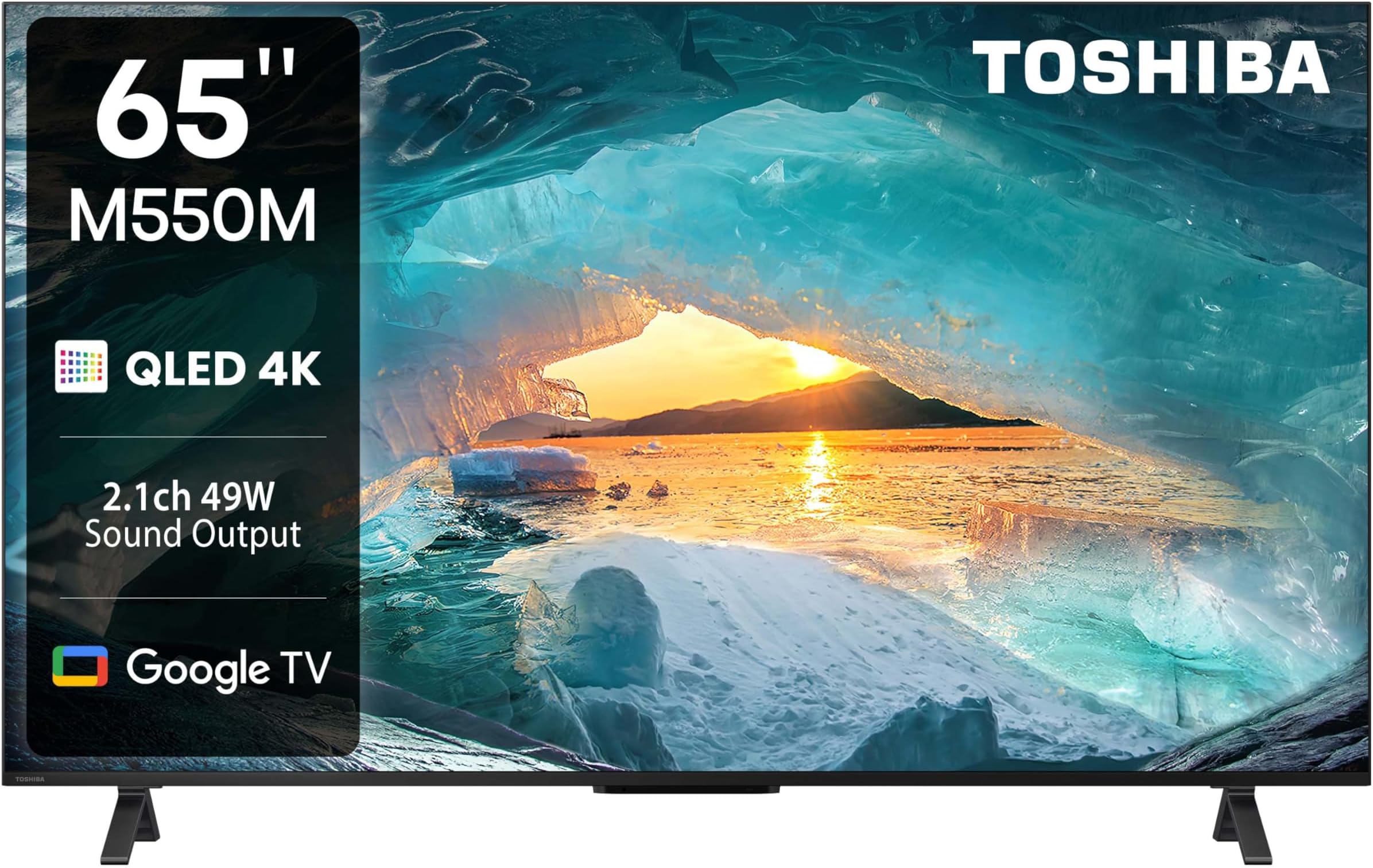 TOSHIBA 164 cm (65 inches) M550MP Series 4K Ultra HD Smart QLED Google TV 65M550MP (Black)