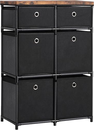 HAITRAL Unidad organizadora de almacenamiento de cubos para armario, cómoda para dormitorio, gran almacenamiento, 6 cajones, armario de