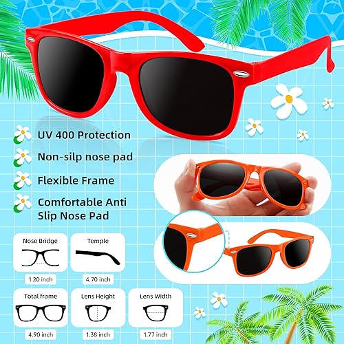 Miniatura 9 de 16 lentes de sol para niños a granel, gafas de sol de neón con protección UV400 para niños de 3 a 5 4 a 8 años para verano, piscina, playa, fiesta,