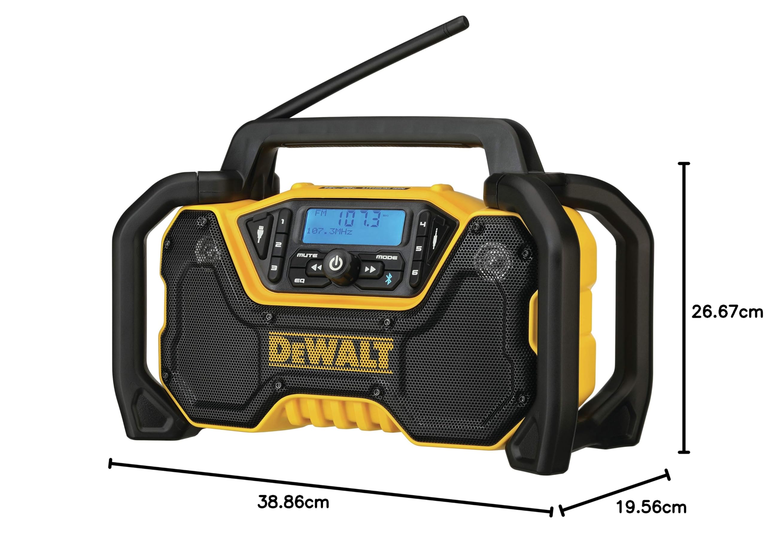 DEWALT DCR028B Radio inalámbrica Bluetooth de 12 V/20 V máximo, Solo Herramienta
