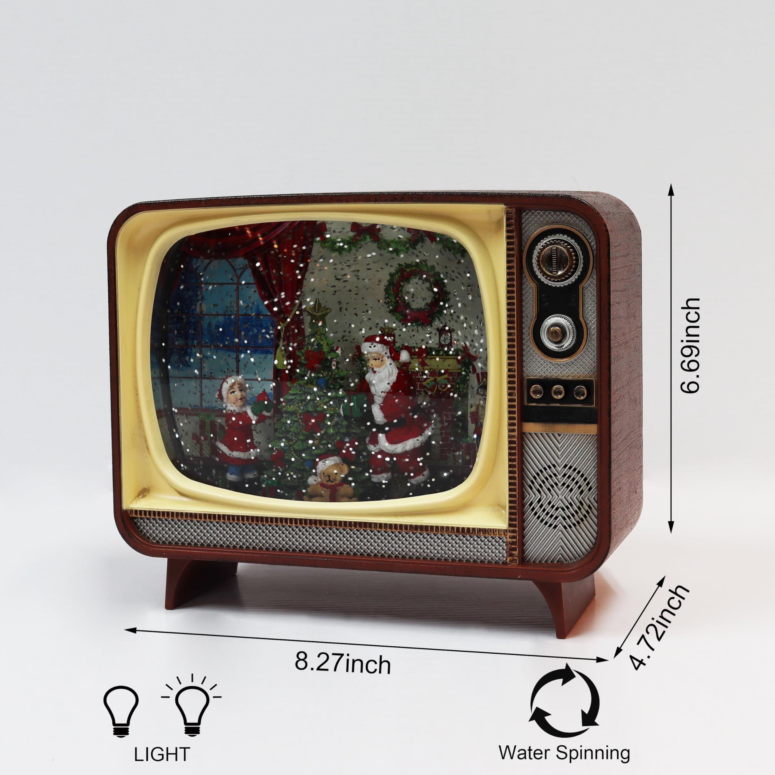 Amazon.com: Retro Christmas TV LED Water Spinner Santa Scene