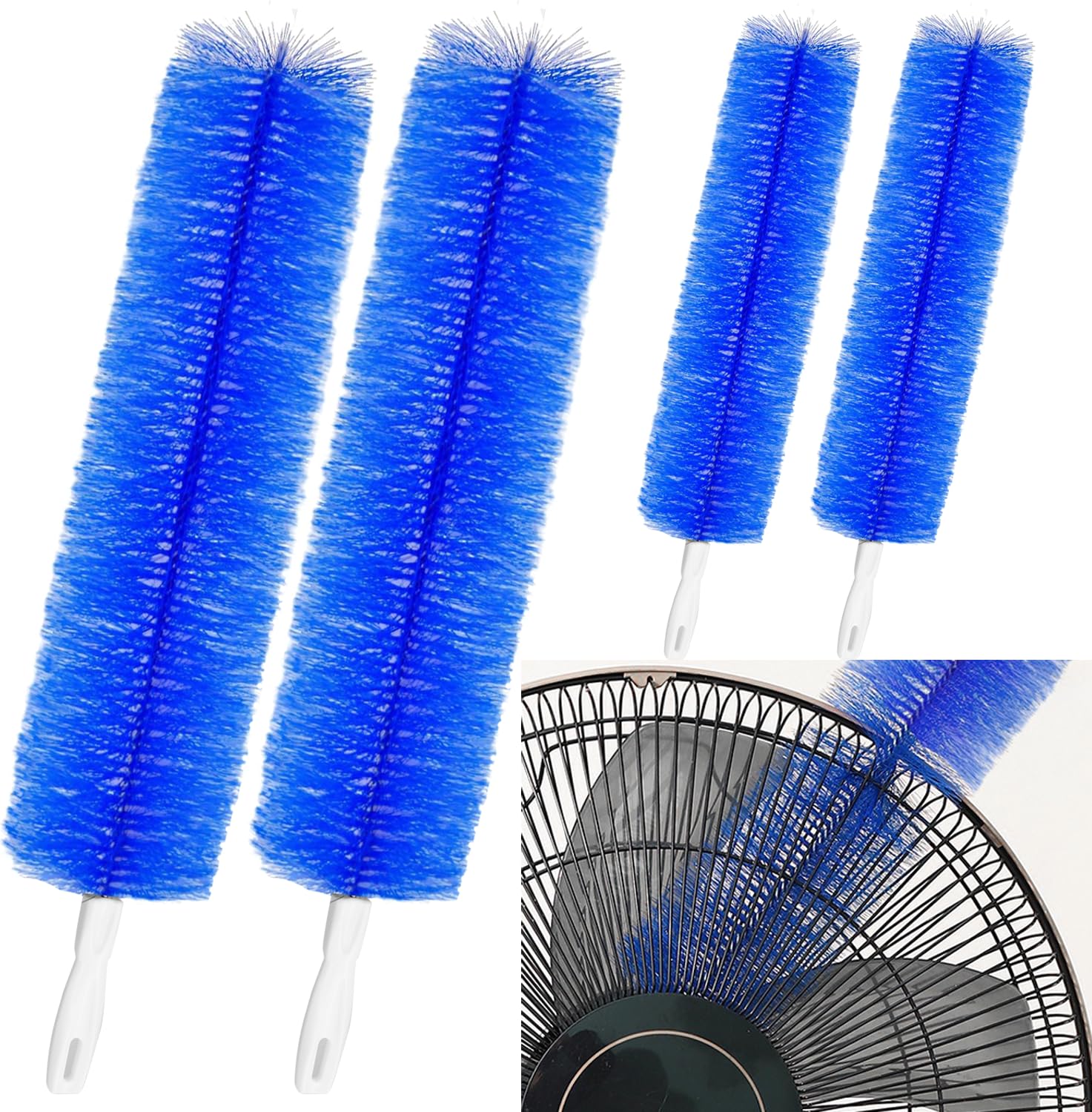 4 Pcs Fan Duster Dust Cleaner Bendable Cobweb Duster Microfiber Head Washable Ceiling Brush Reusable Dust Remover for Stand Fan Air Conditioning Home Car Vents Curtain Box