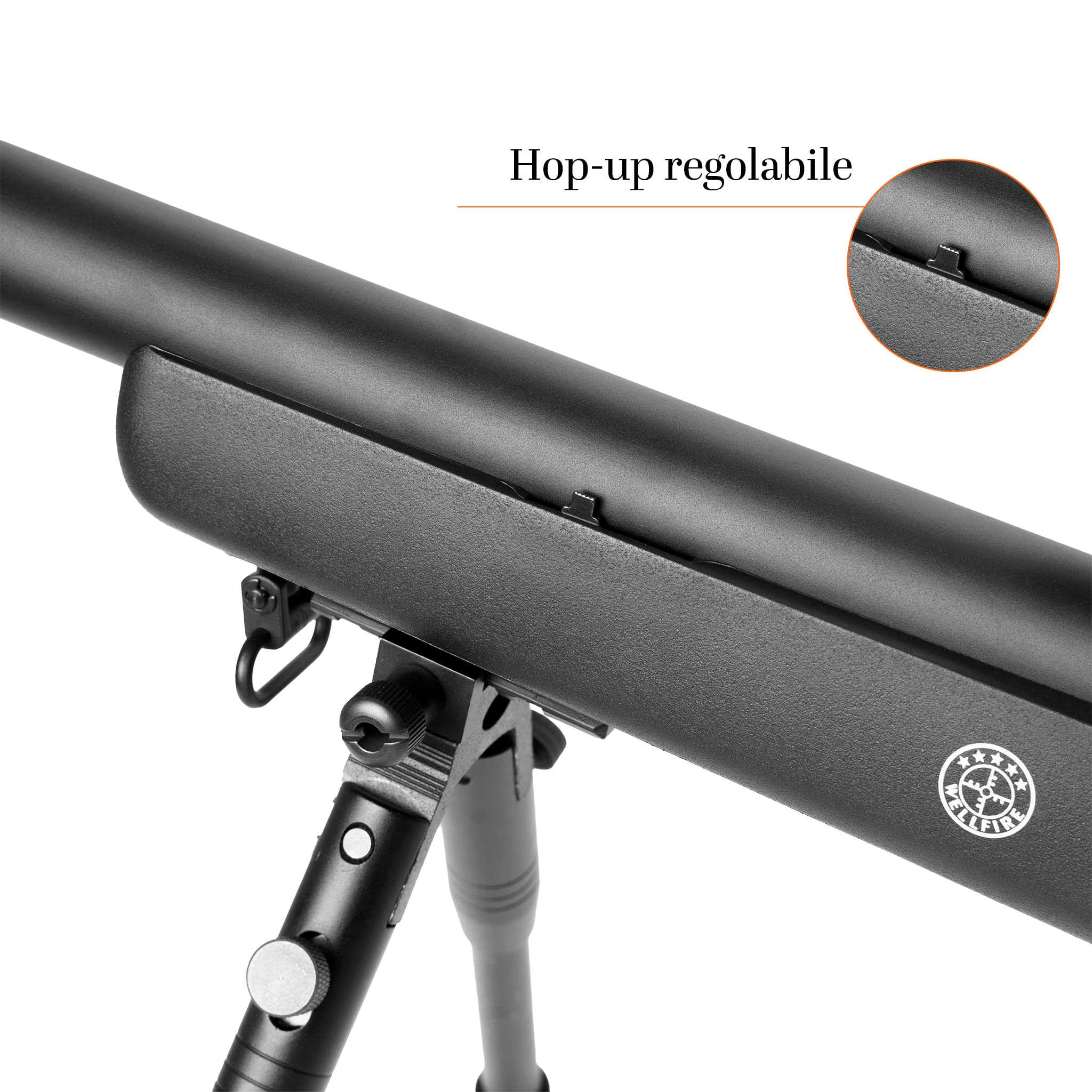 Fucile Sniper Softair M52 Bolt Action a Molla - Kit Professionale con Ottica Regolabile, Bipiede Metallico, 1000 Pallini 6mm e Spingi Pallino - potenza 0,9 joule