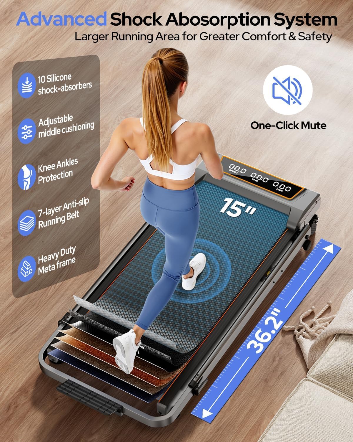 Walking Pad with 12% Incline/Adjustable Height Handle Bar, Upgraded 3.5HP Walking Pad with Handle Bar, 4 in 1 Foldable Treadmill with Incline, Electric Portable Treadmills for Home 350LBS, LED Display
