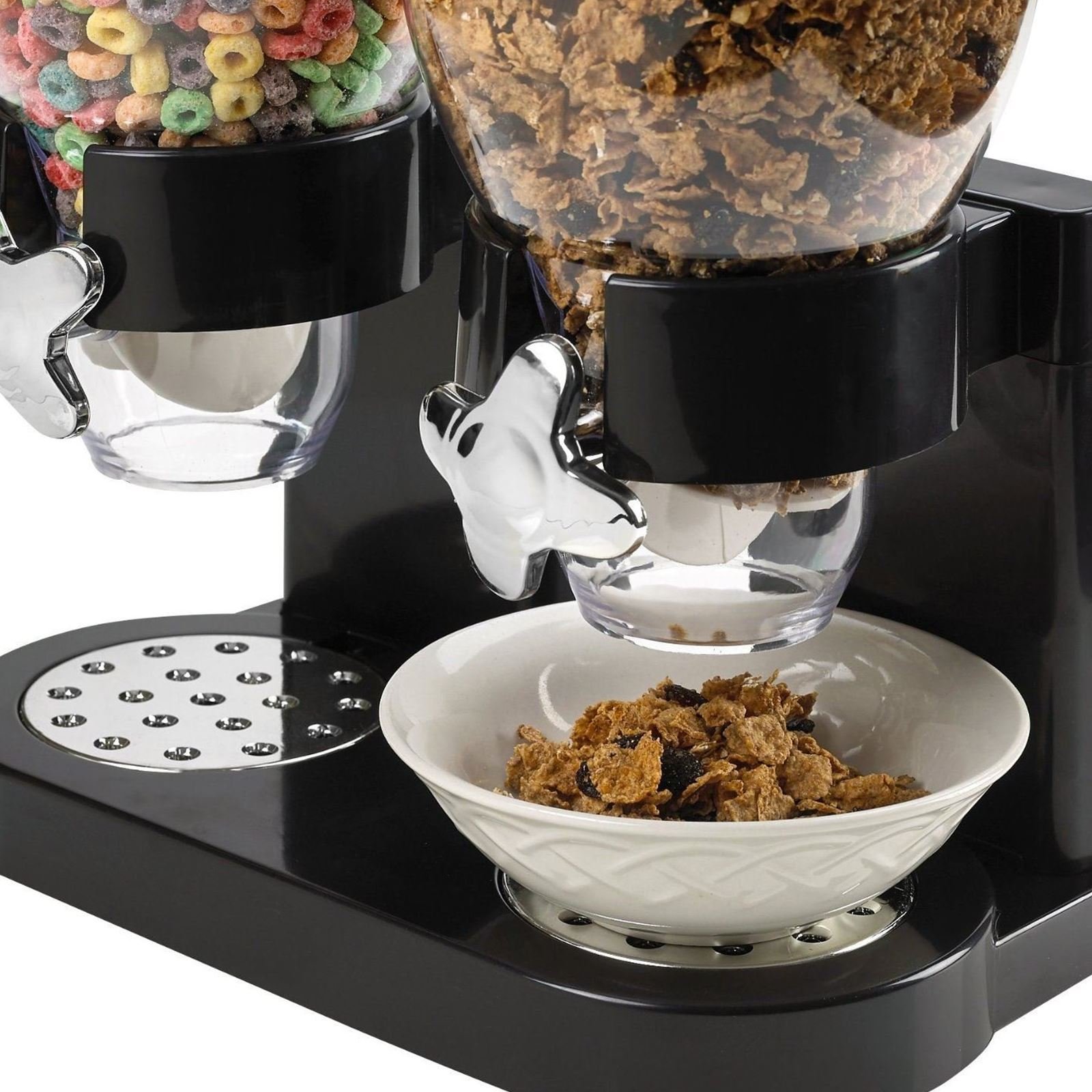 Asab doppelt Frühstück Müsli Spender trockene Lebensmittel Container verzichten Maschine Tisch Counter Top mit Twist Ablassventil schwarz