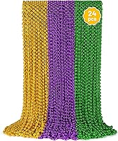 Vista 35 de YAXINRUI 30 piezas cuentas de Mardi Gras, collares de cuentas para fiesta de Mardi Gras, Navidad, San Patricio, regalos de fiesta, accesorios de 10