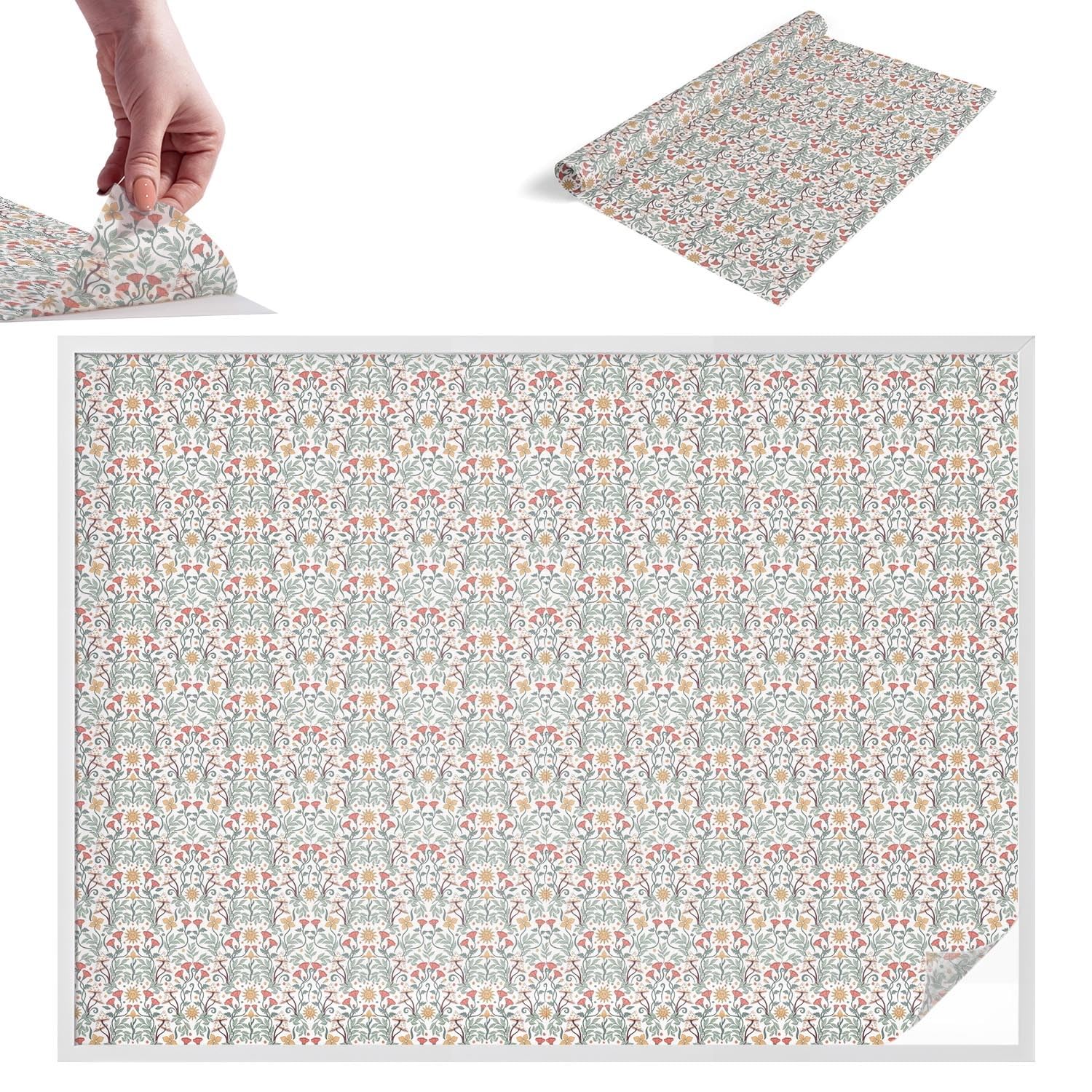 Film pour vitre intimité 200x146 cm à motif feuilles de renard pour vitrage de chambre