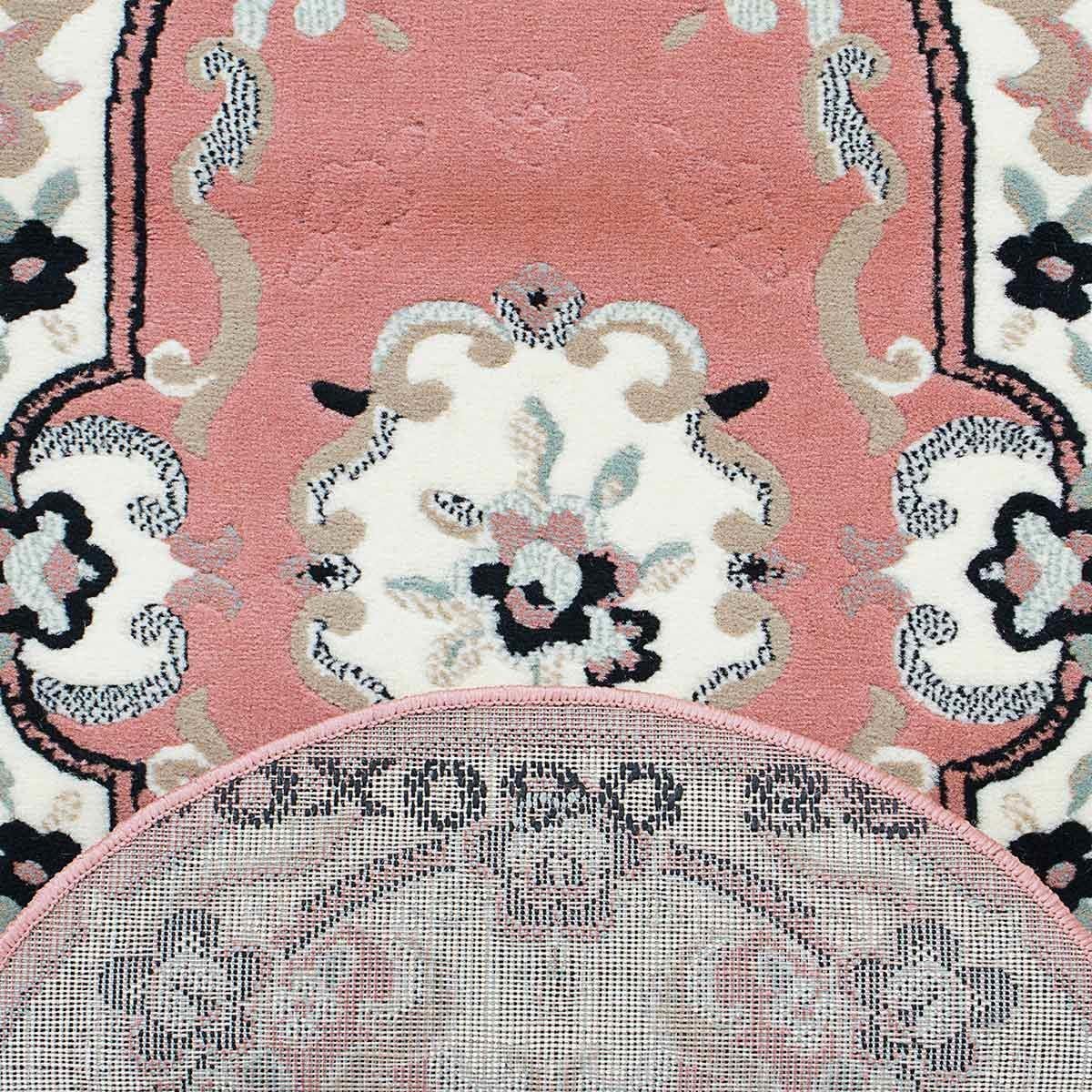 Carillo Set Parure Tappeto + Scendiletto 3 pz Tappeti ovali Chinese Garden Dis.2038 P428 Rosa