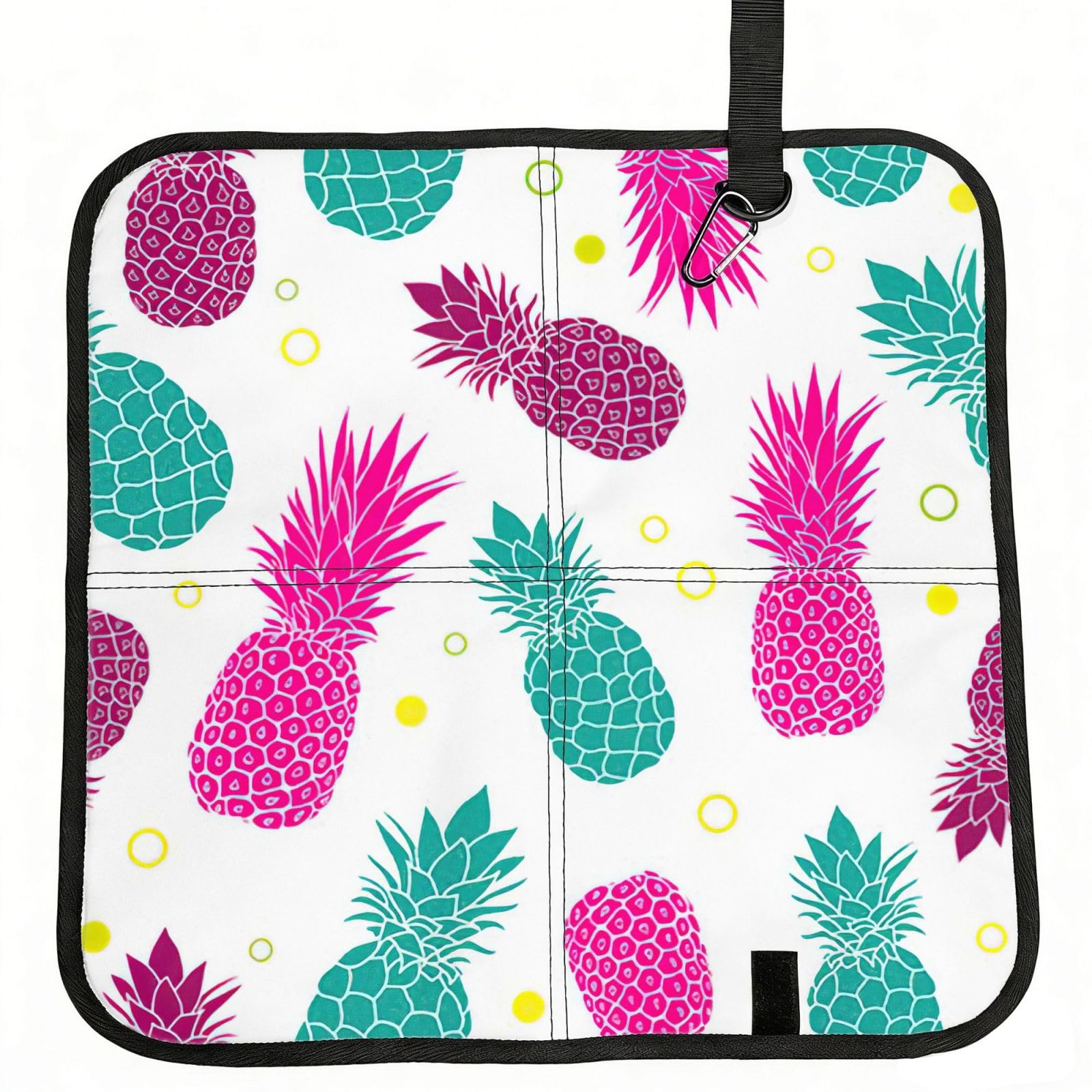 SDEGTHO Tropical Pineapple Print Padded Seat Pad Folding Cushion Waterproof Bench Mat Portable Outdoor Rest Mat 15.8"