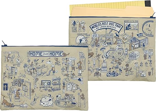 Dog Lover - Bolsa para carpeta con cremallera para parque de perros del mundo de Primitives por Kathy