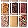 Glass Food Storage Jars 37 oz Set of 6,Glass Storage Containers Clear Glass Food Canister with Bamboo Lid Airtight For S