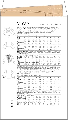 Miniatura 2 de Vogue Misses - Paquete de patrón de costura holgada, código de diseño V1939, tallas 8-10-12-14-16