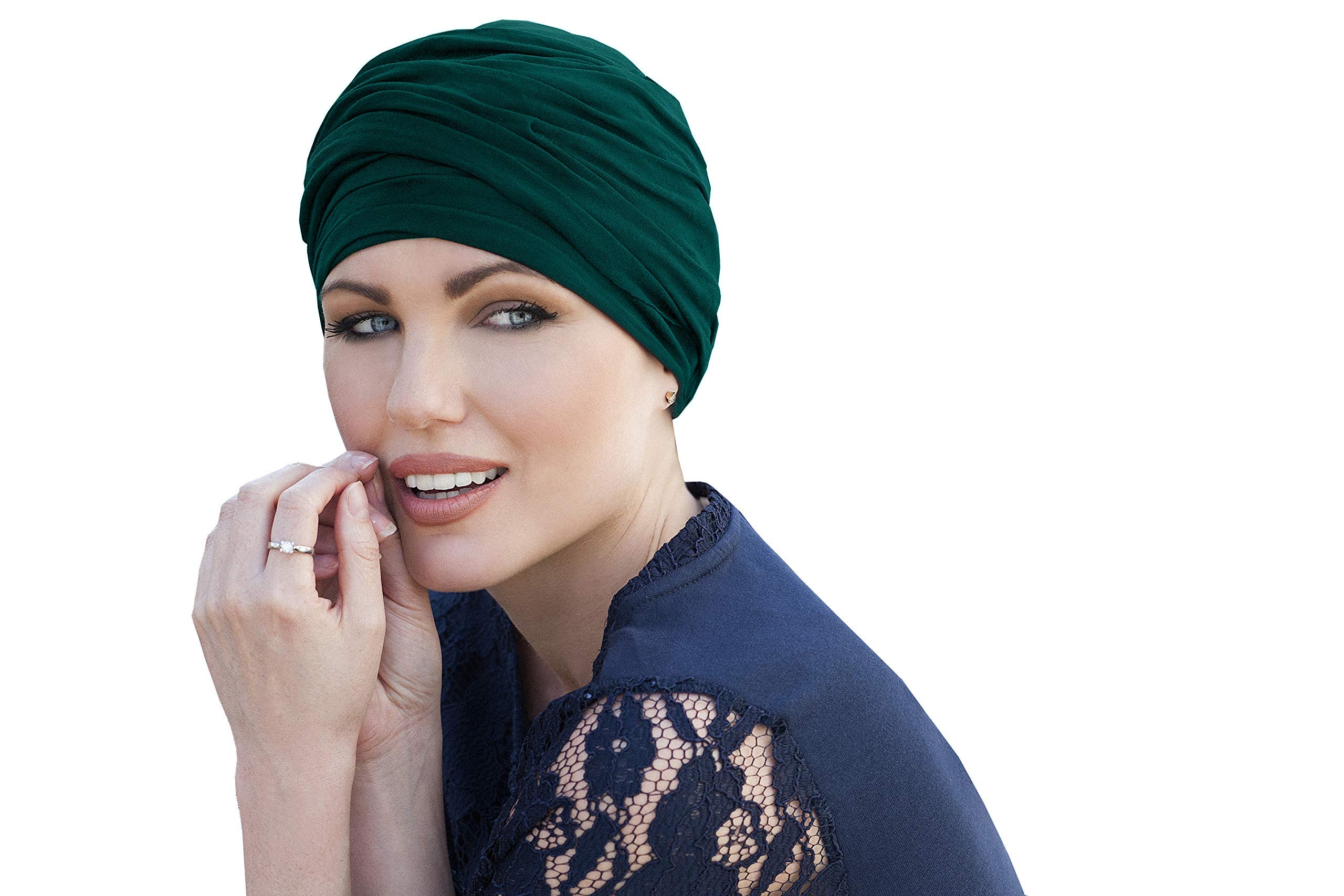 Masumi Women's Green Forest Chemo Headwear For Uk | Chemotherapy Head Coverings | Cancer Turban Headband For Hair Loss | Alopecia Hats | Scarlet (Colour: )