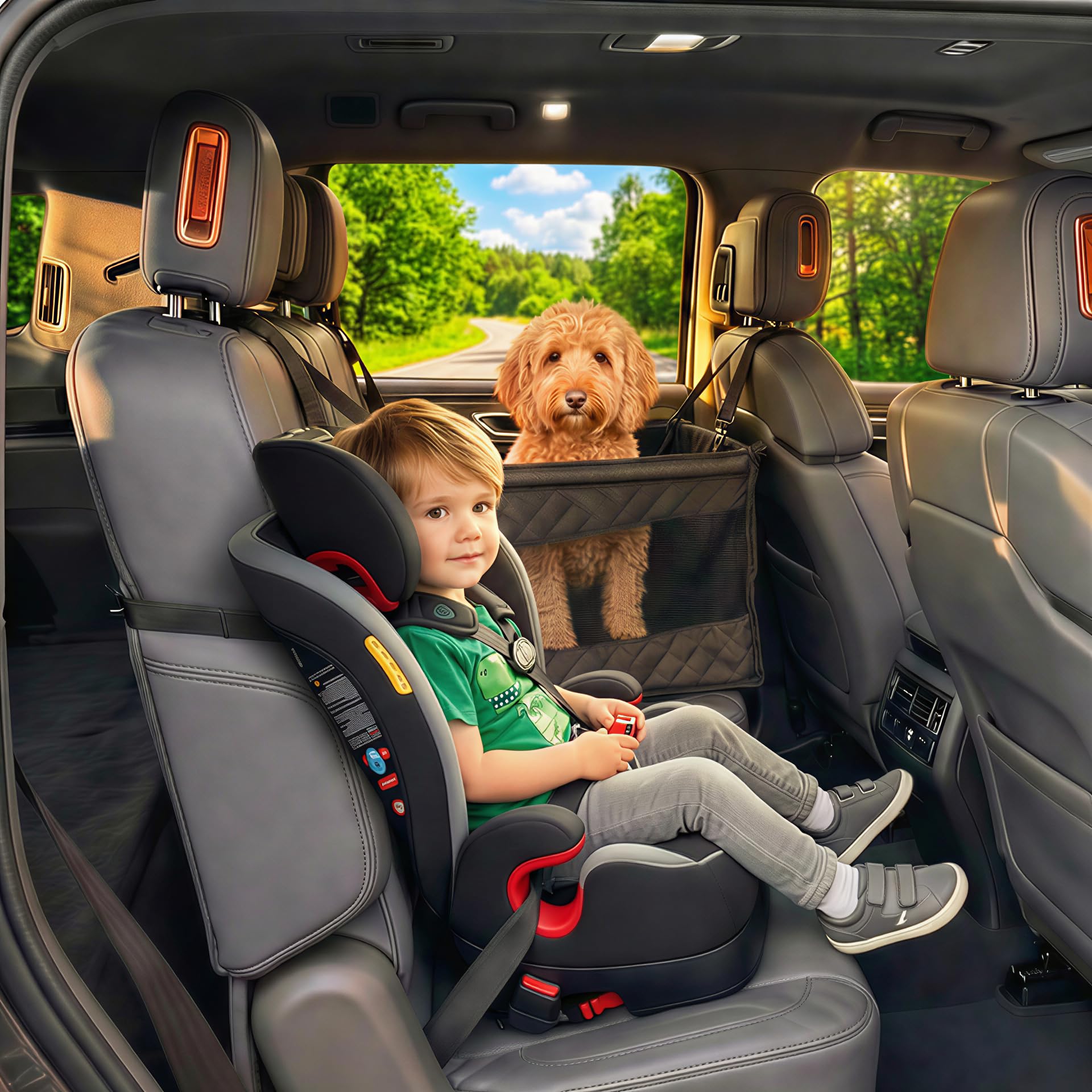 Urbiscape Dog Car Seat for Large Dogs – Sturdy Waterproof Pet Booster with Interior Tether – Washable Reinforced Travel Bed for Comfortable Trips - Large, Medium, and Small Pets - 21x21x20 - image 6